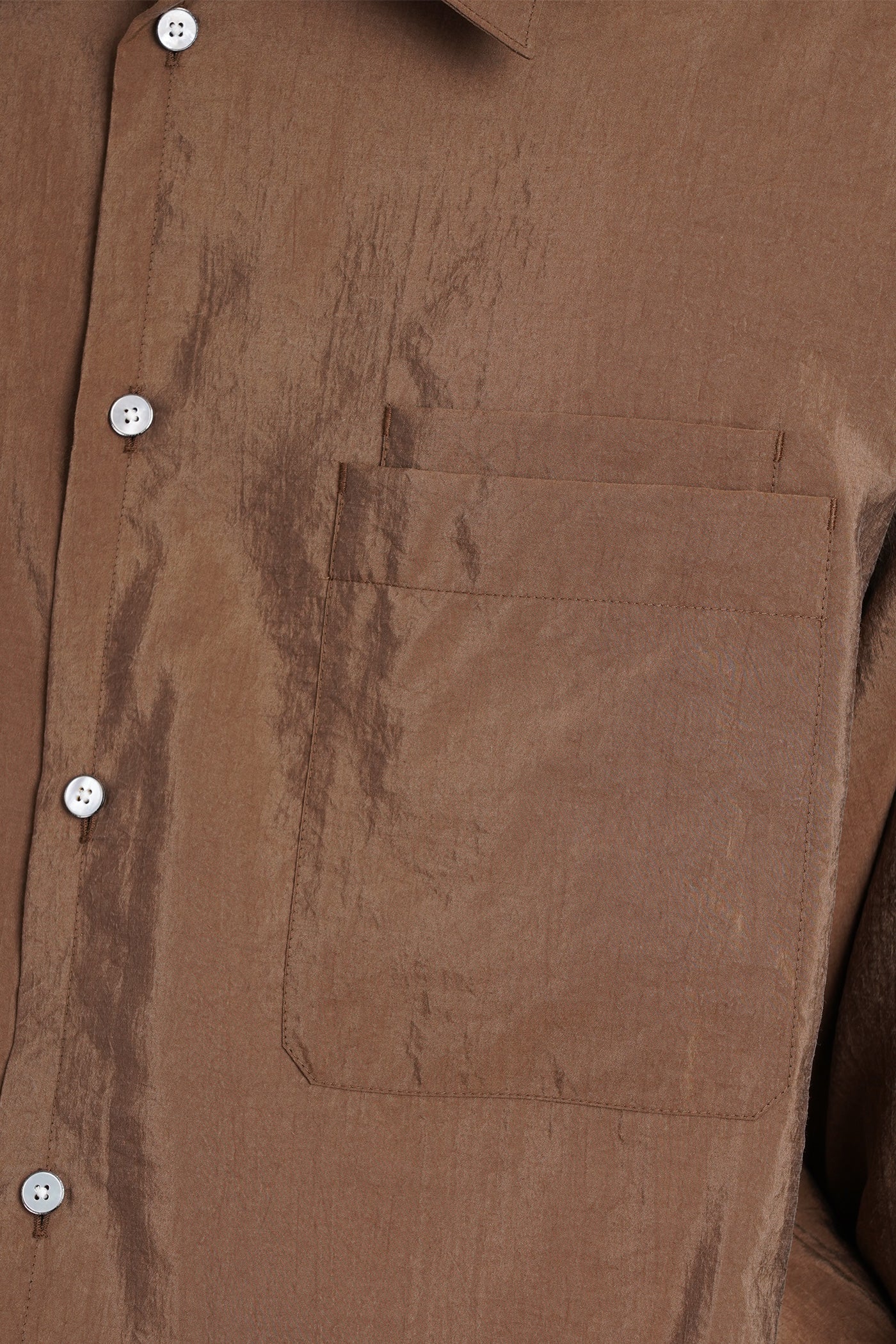 Shirt in brown silk - Image 4