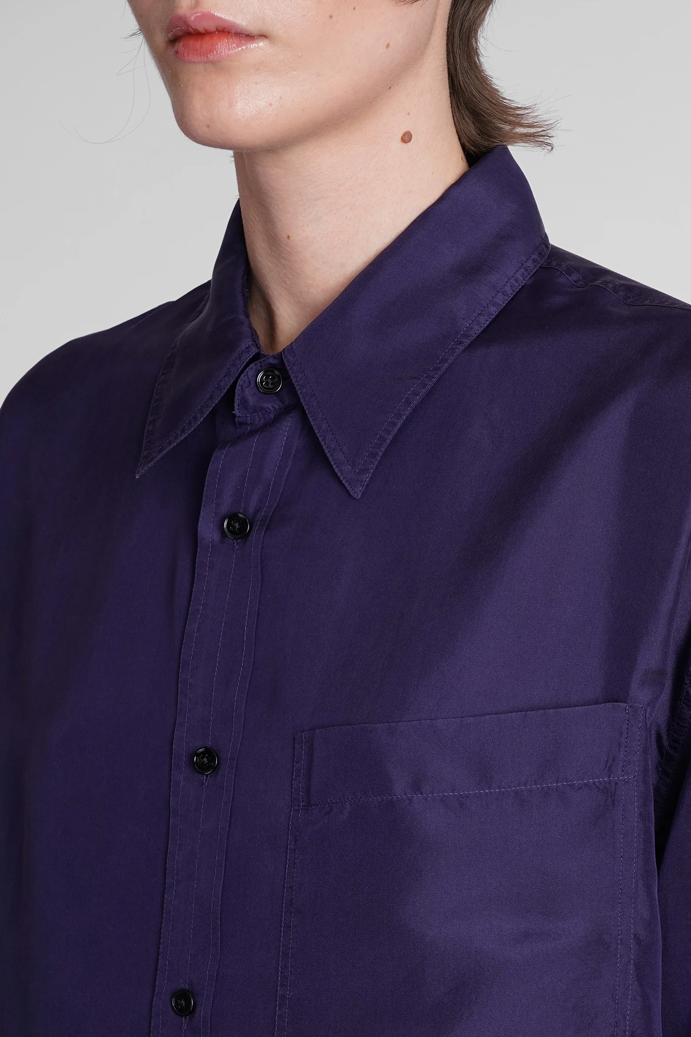 Shirt in Viola silk - Image 5