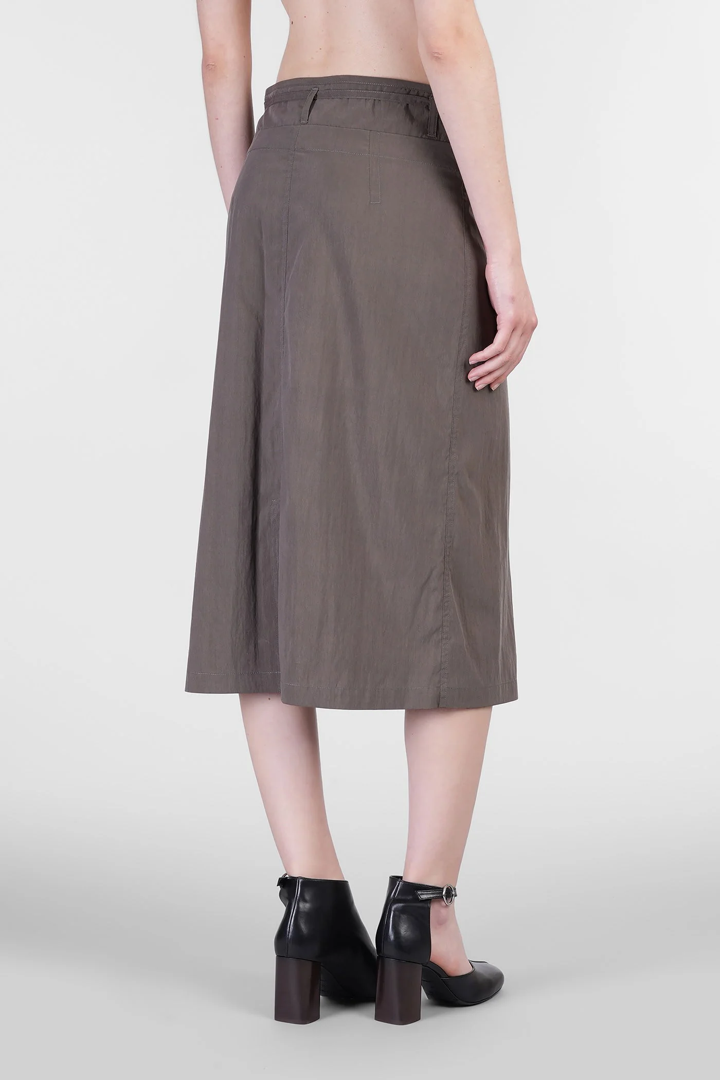 Skirt in brown wool and polyester - Image 3