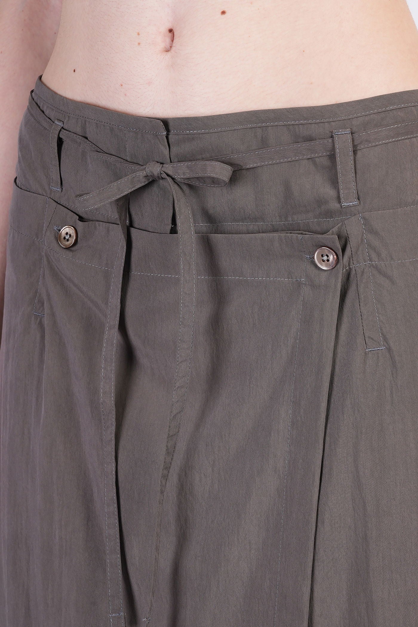 Skirt in brown wool and polyester - Image 5