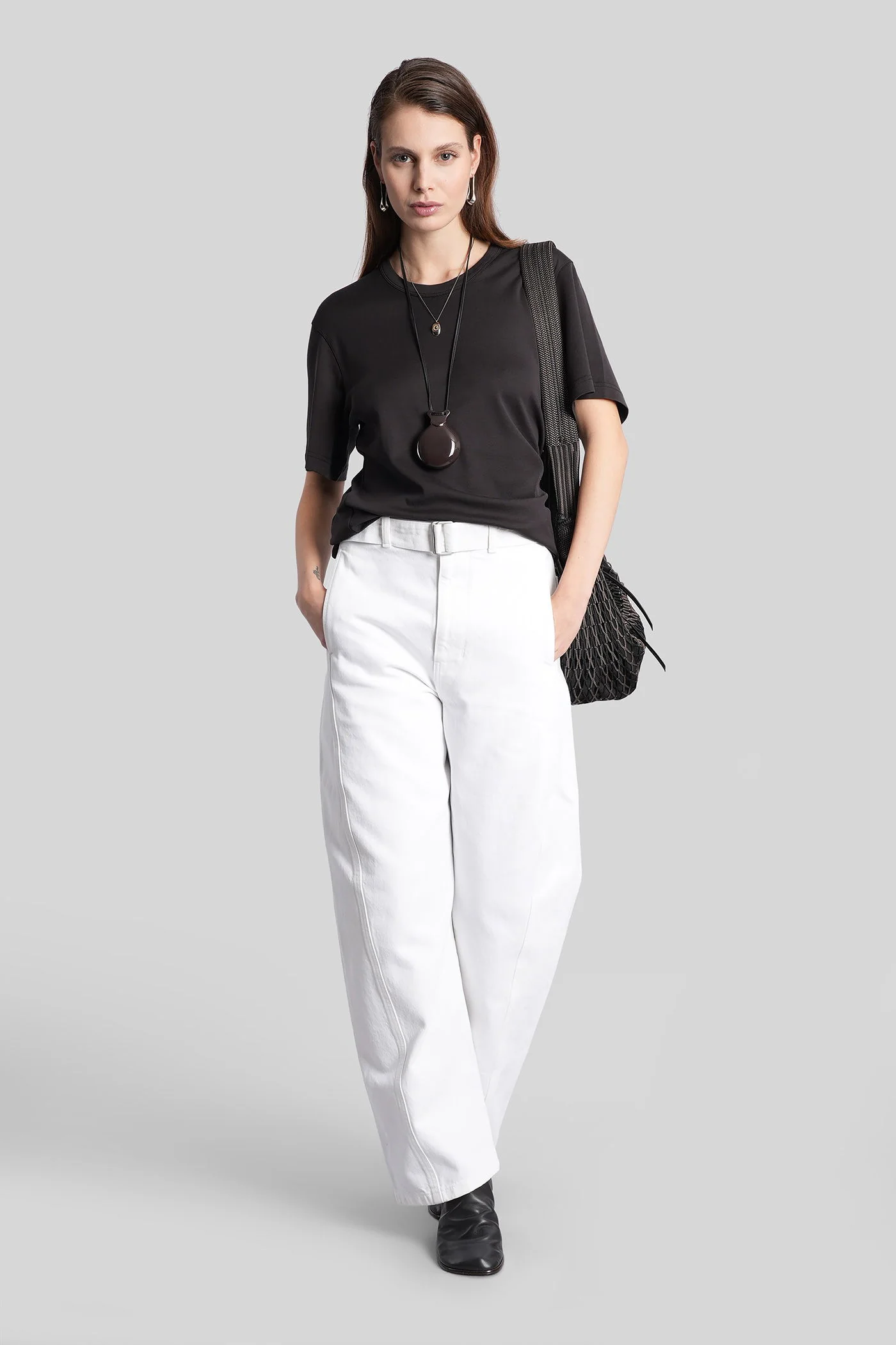T-Shirt in black cotton - Image 2
