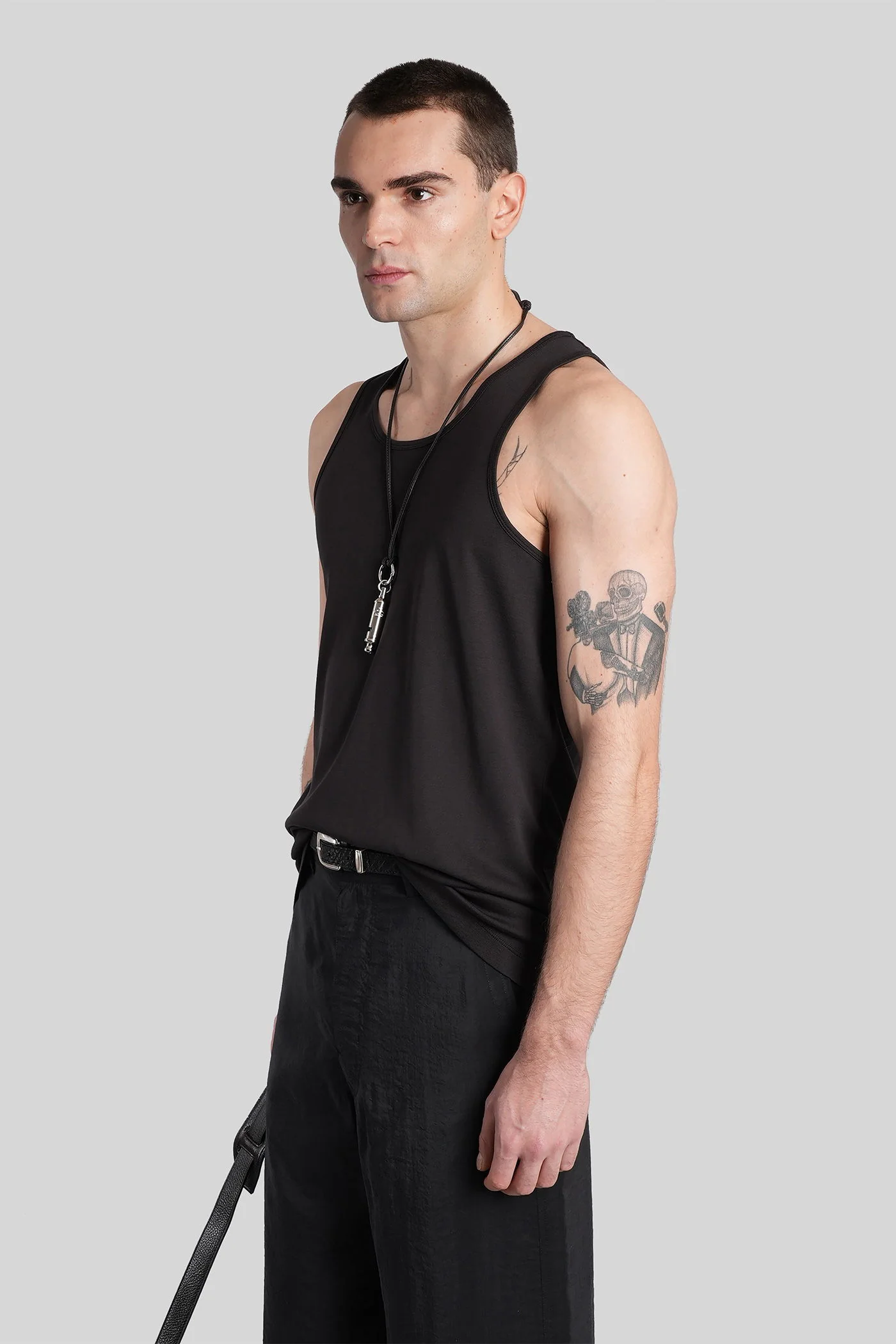 tank Top in black cotton - Image 4