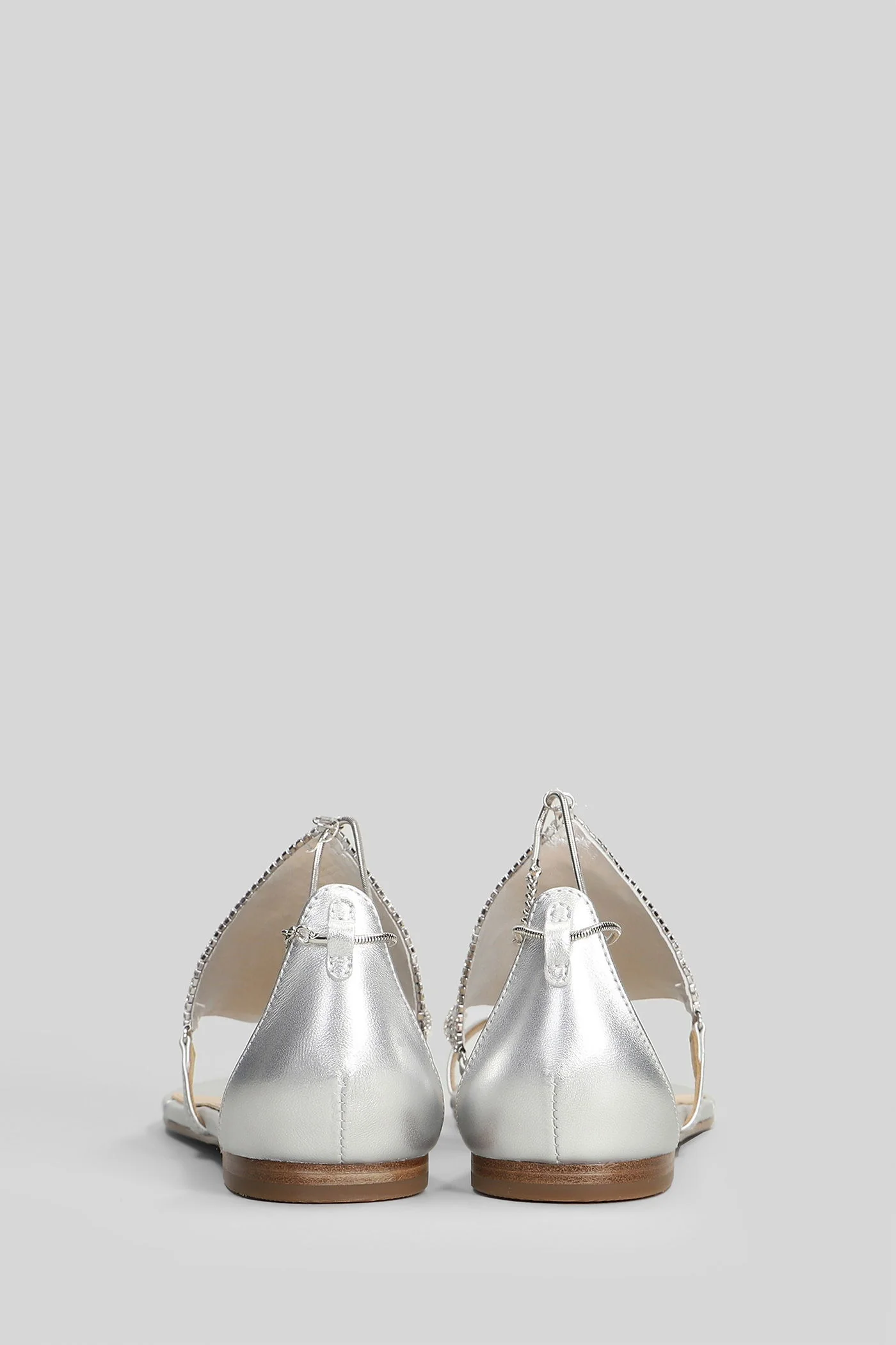 Ivanna Flat Flat sandal-slipper in silver leather - Image 4