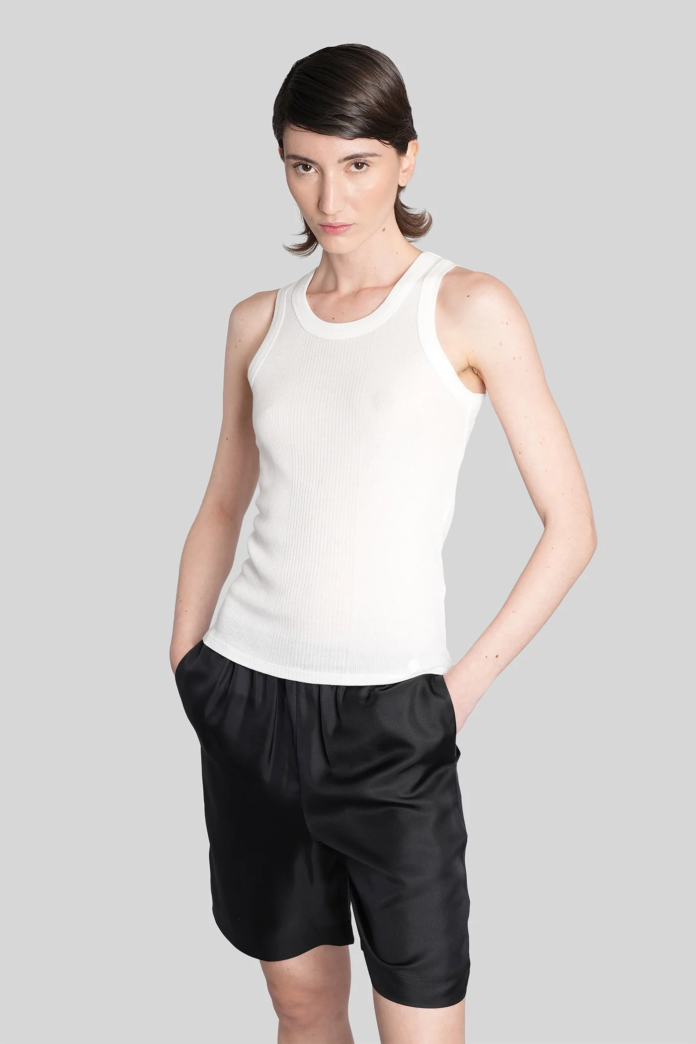 Limba lds tank Top in white cotton - Image 2