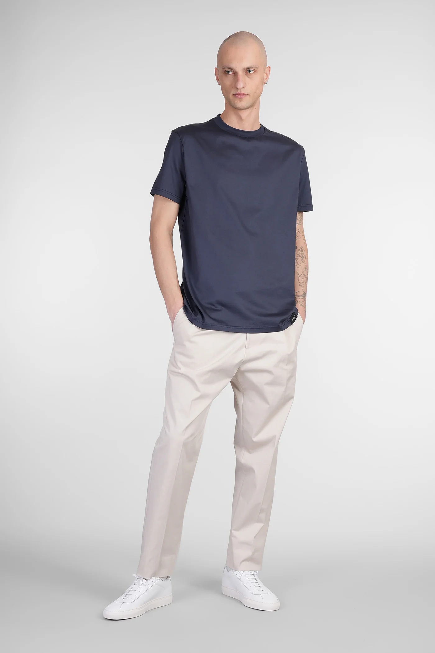 B134 basic T-Shirt in blue cotton - Image 2