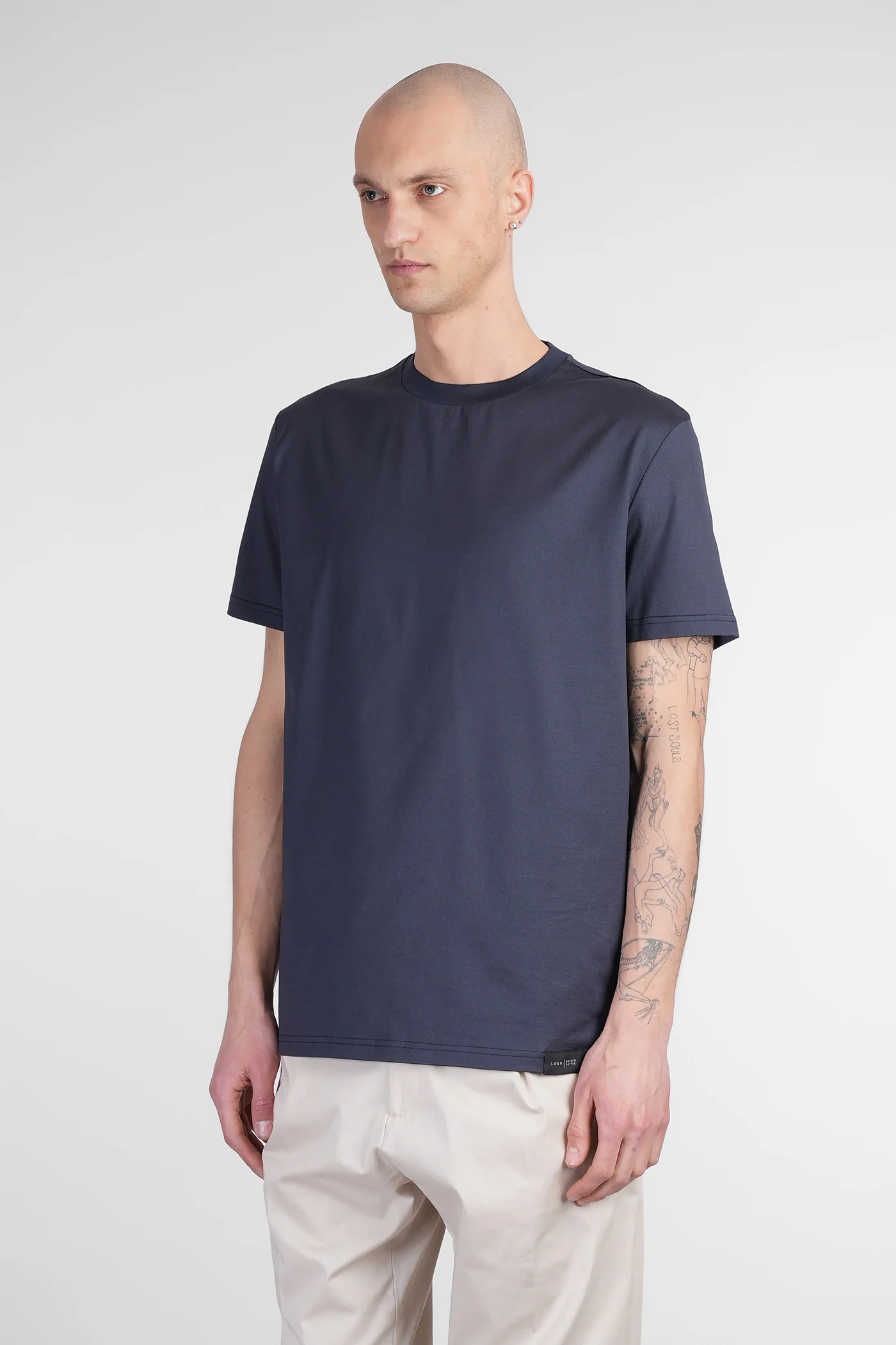 B134 basic T-Shirt in blue cotton - Image 4