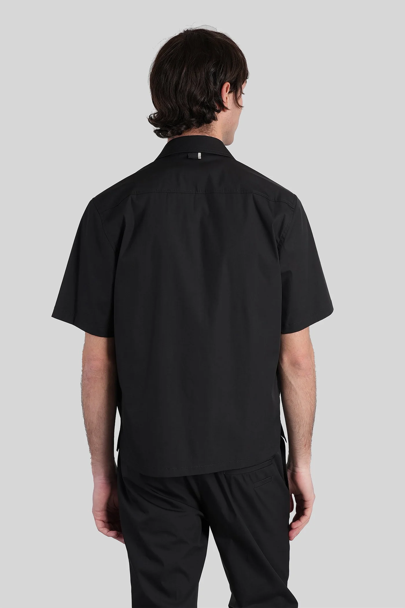 Shirt zip s162 Shirt in black cotton - Image 3