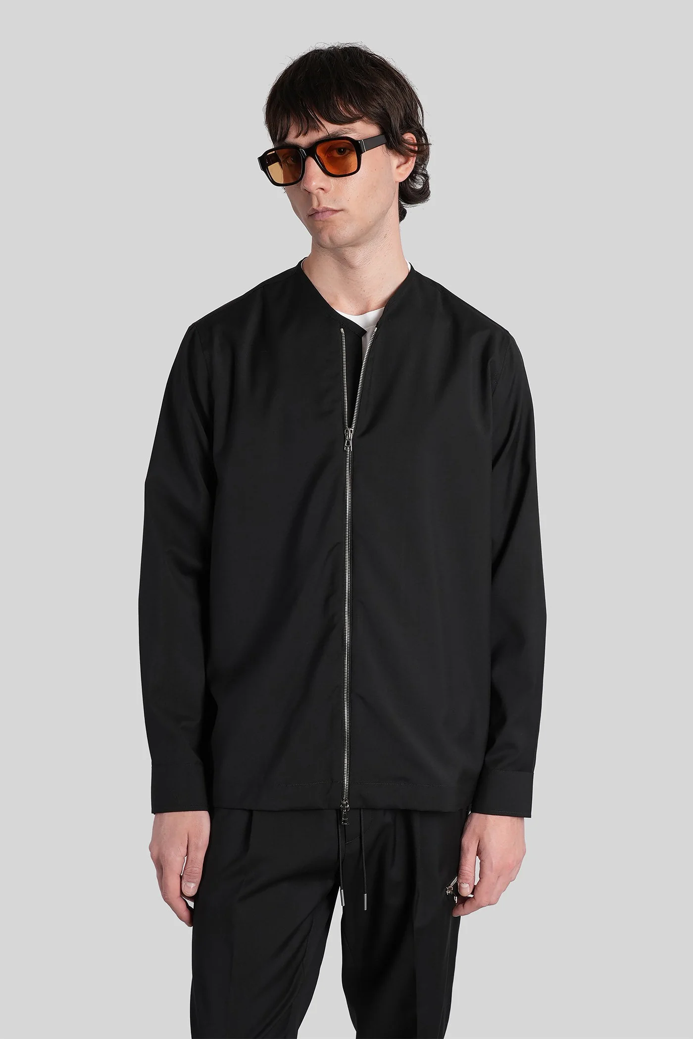 Shirt zip v s158 Shirt in black cotton