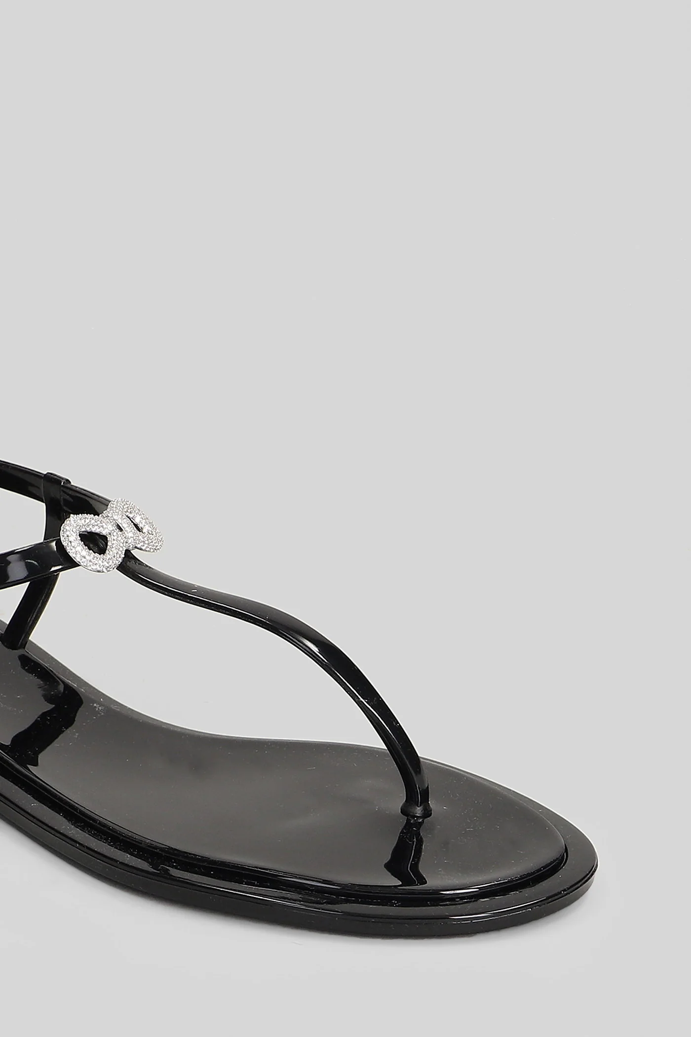 Flat sandal-slipper in black PVC - Image 5
