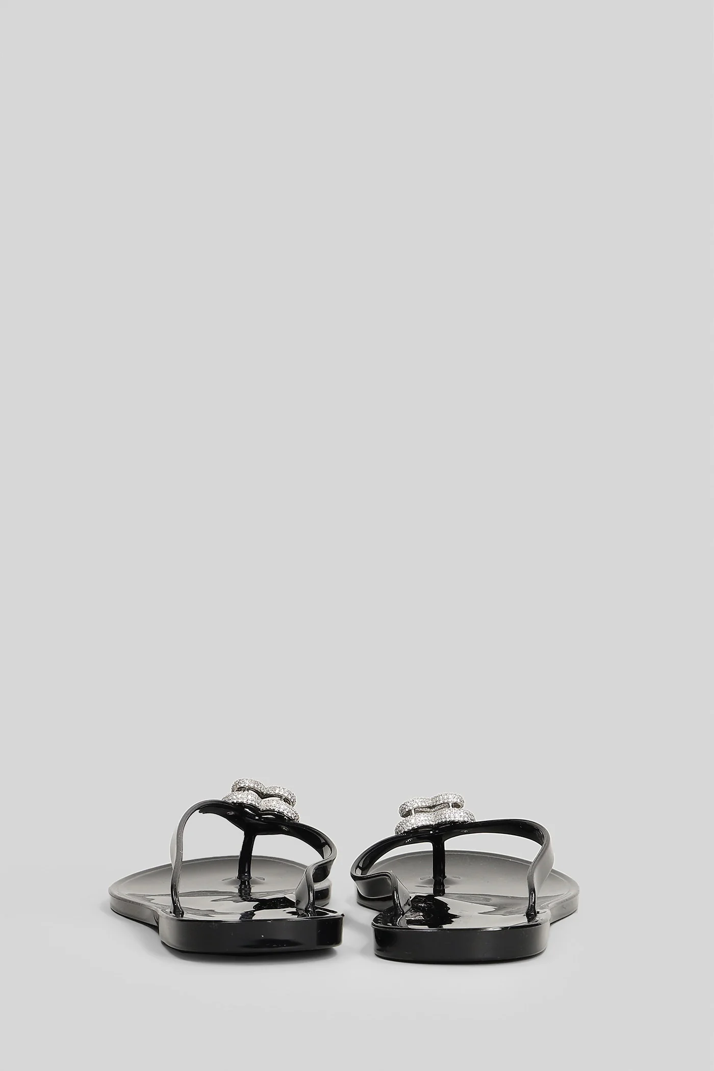 Flat sandal-slipper in black PVC - Image 4