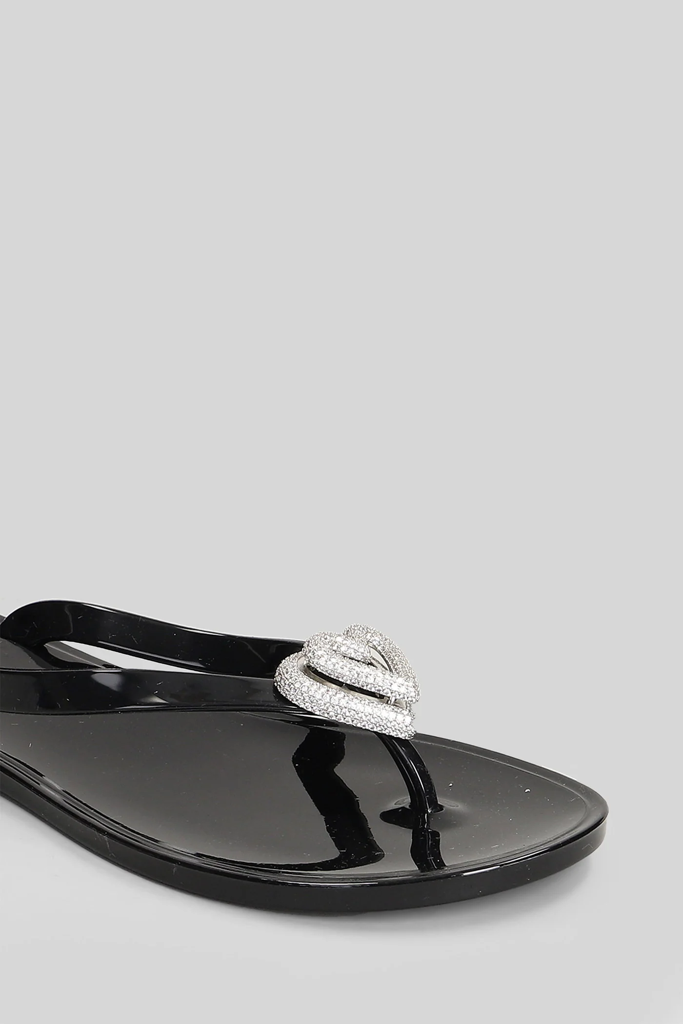 Flat sandal-slipper in black PVC - Image 5