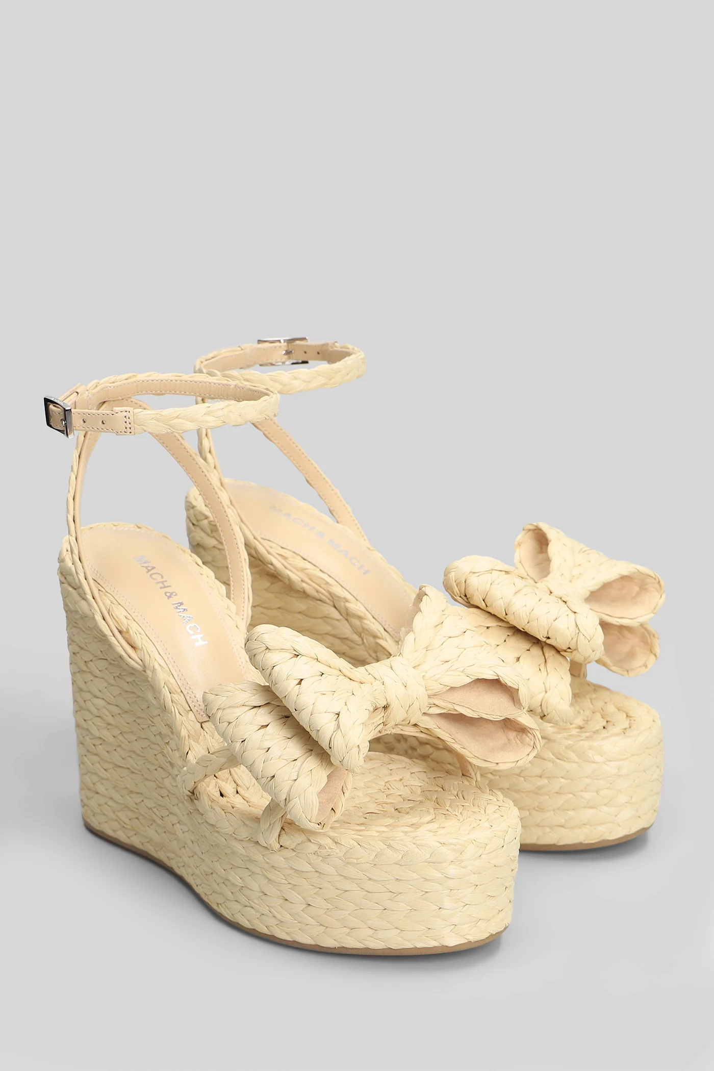 Le cadeau Sandals in beige raffia - Image 2