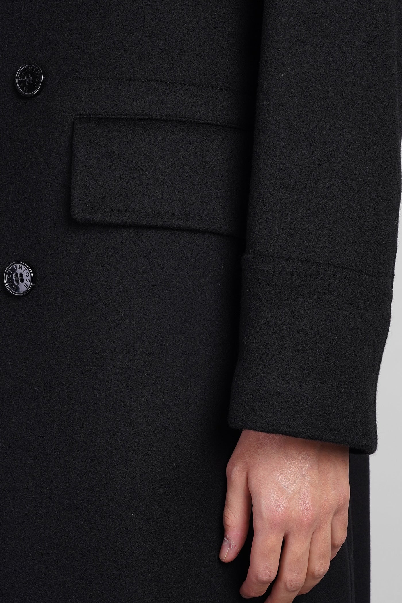 Redford Coat in black wool - Image 5