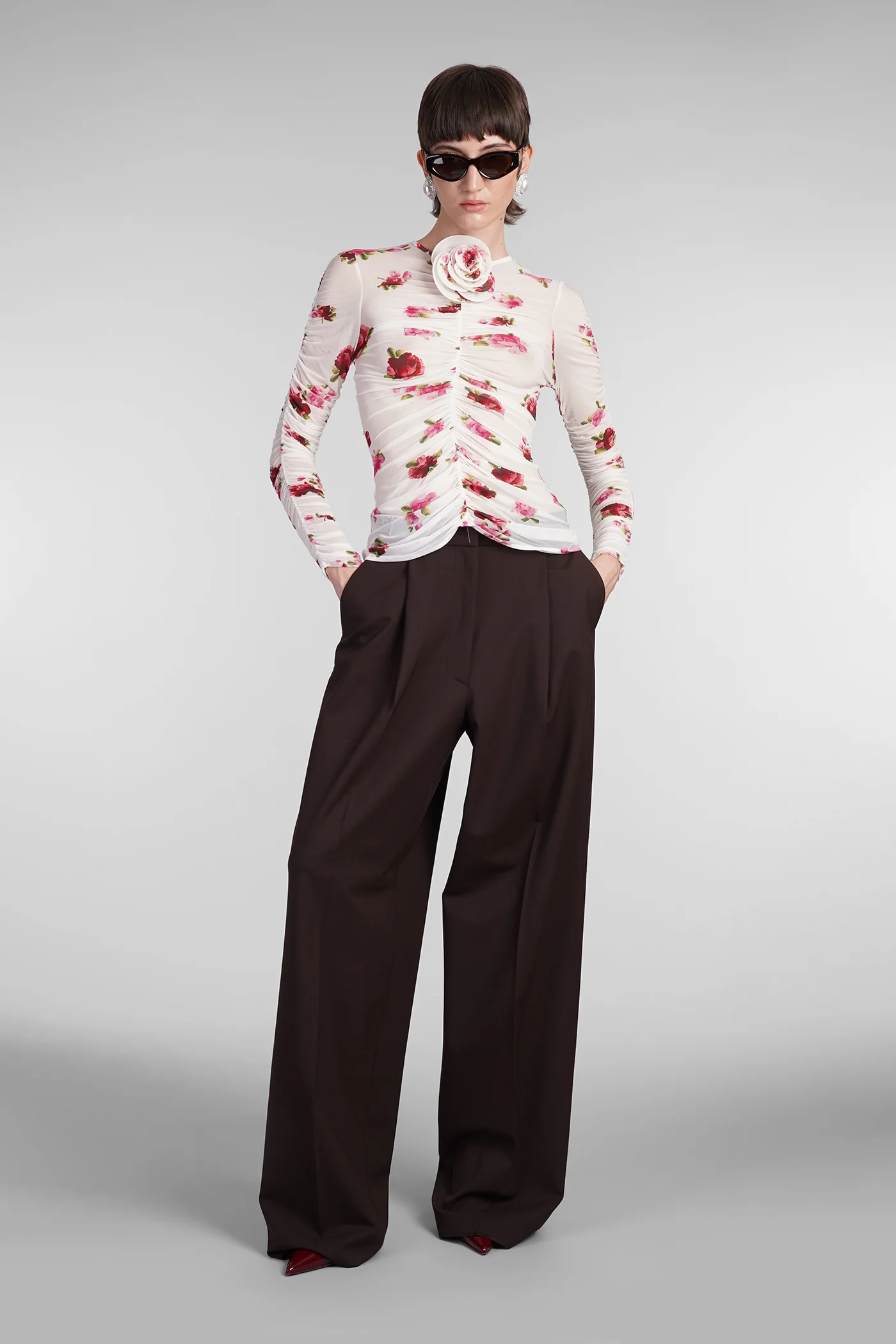 Blouse in beige polyamide polyester - Image 2
