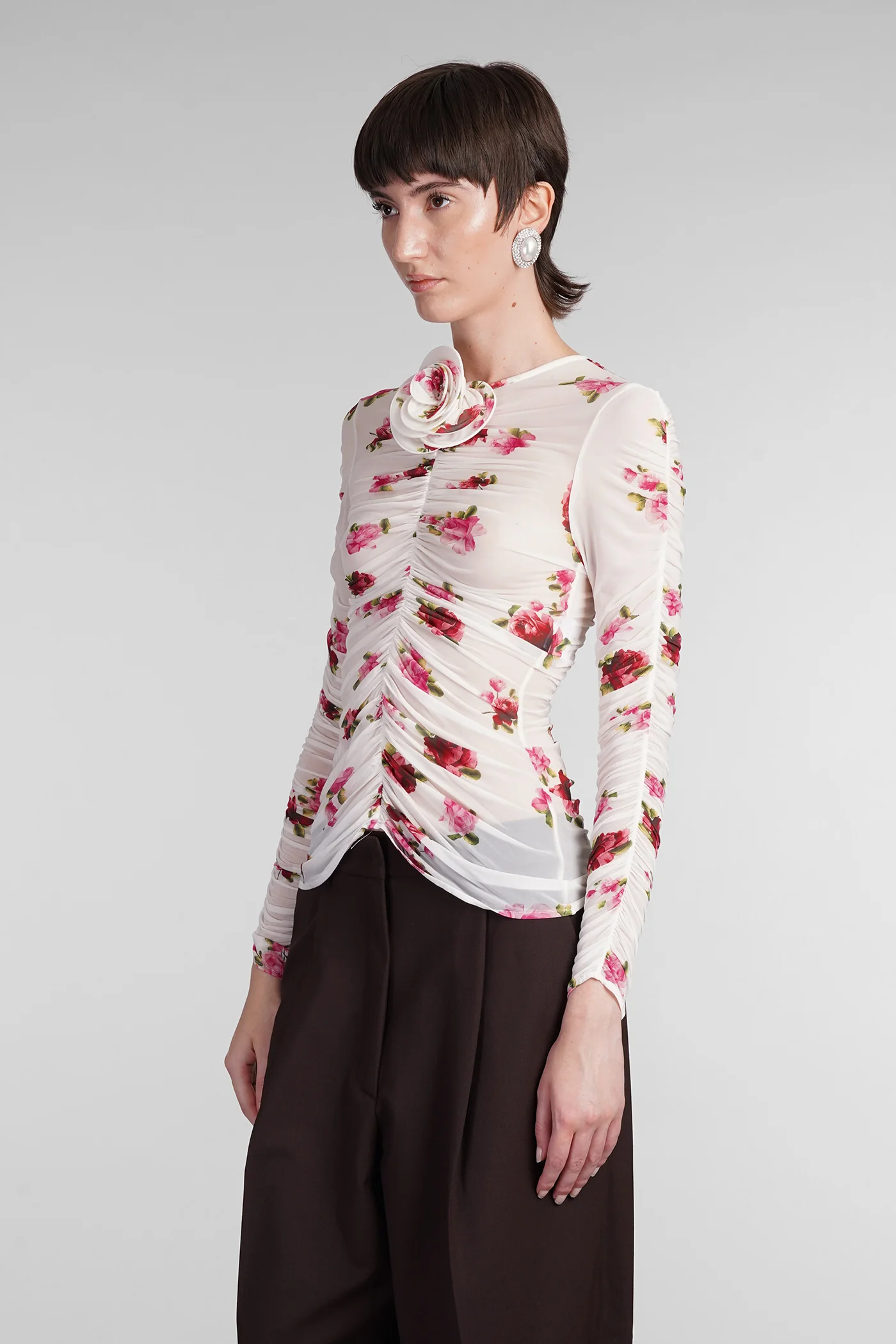 Blouse in beige polyamide polyester - Image 4