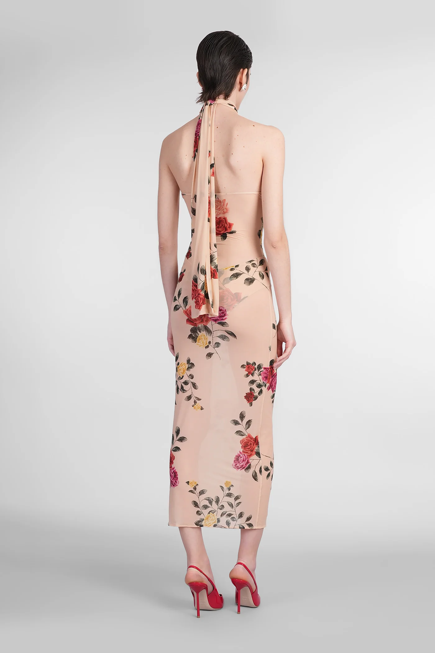 Sukienka 28 Long dress in beige polyamide polyester - Image 3