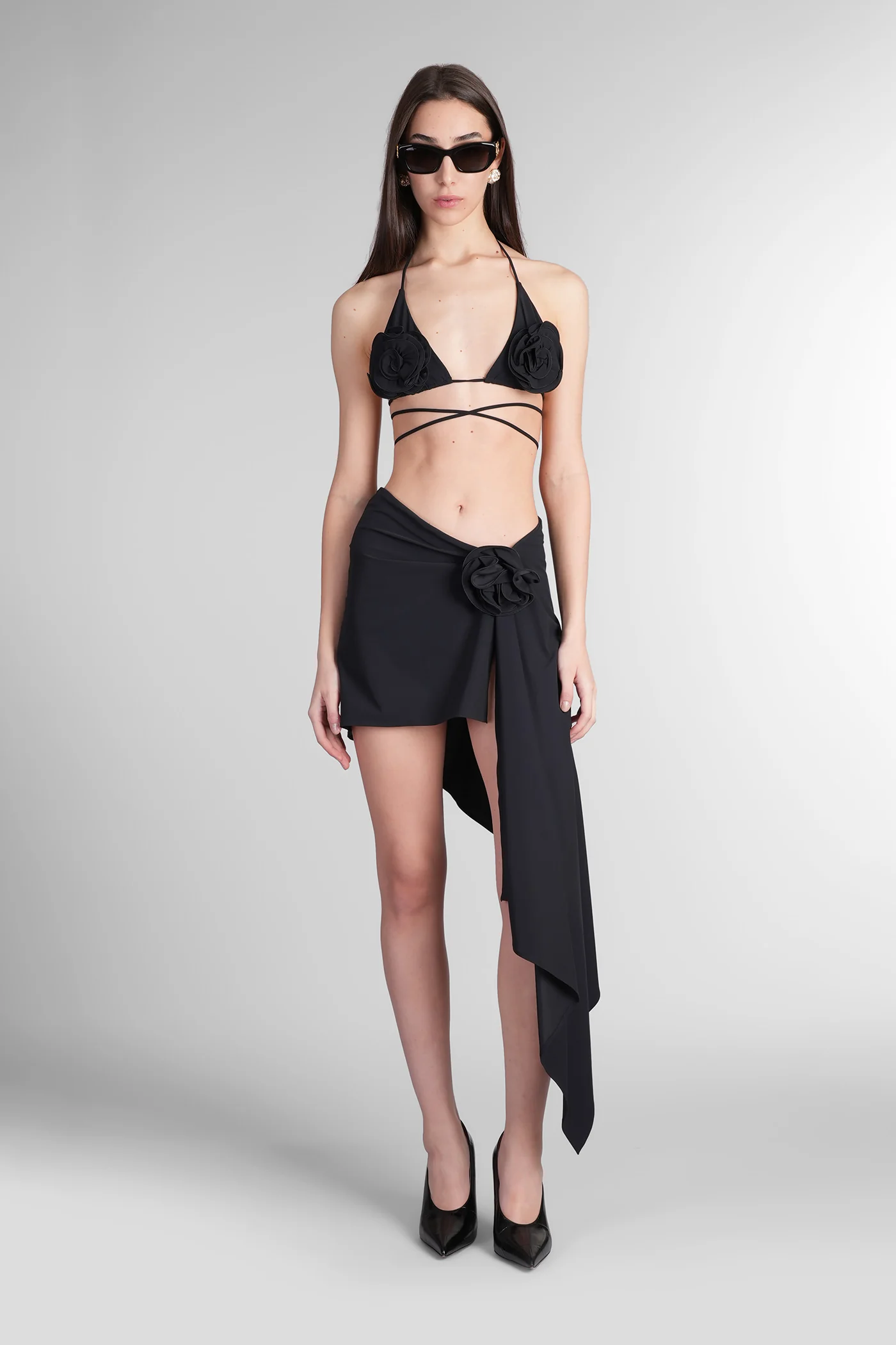 Swim bra 01 Beachwear in black polyamide - Image 2
