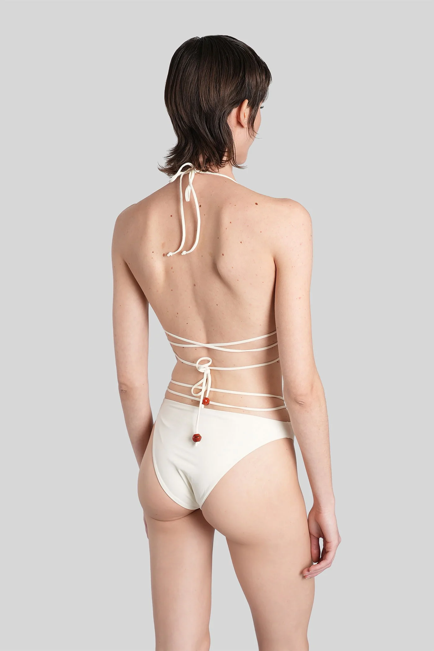 Swim bra 04 Beachwear in white polyamide