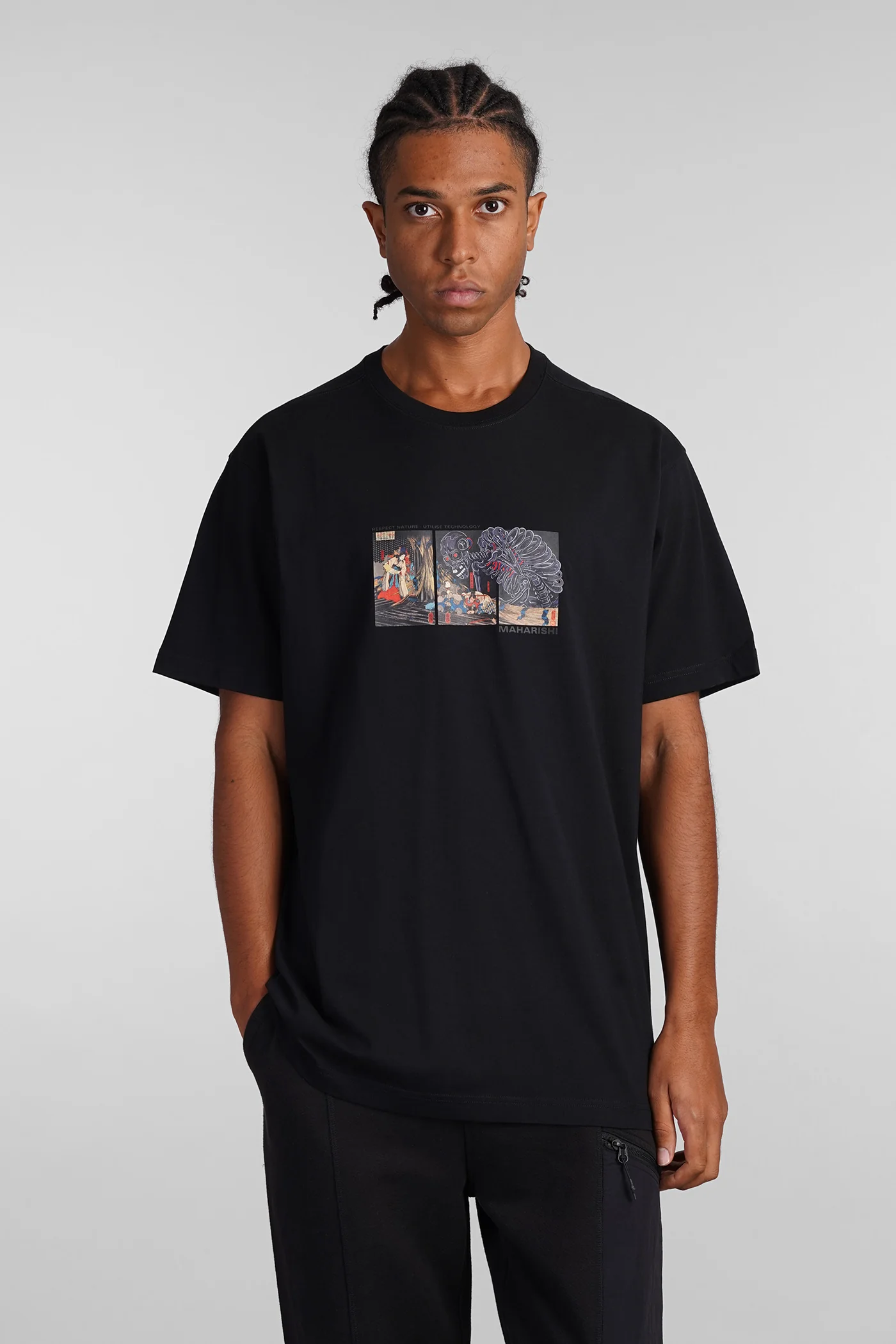Cyber skeleton T-Shirt in black cotton