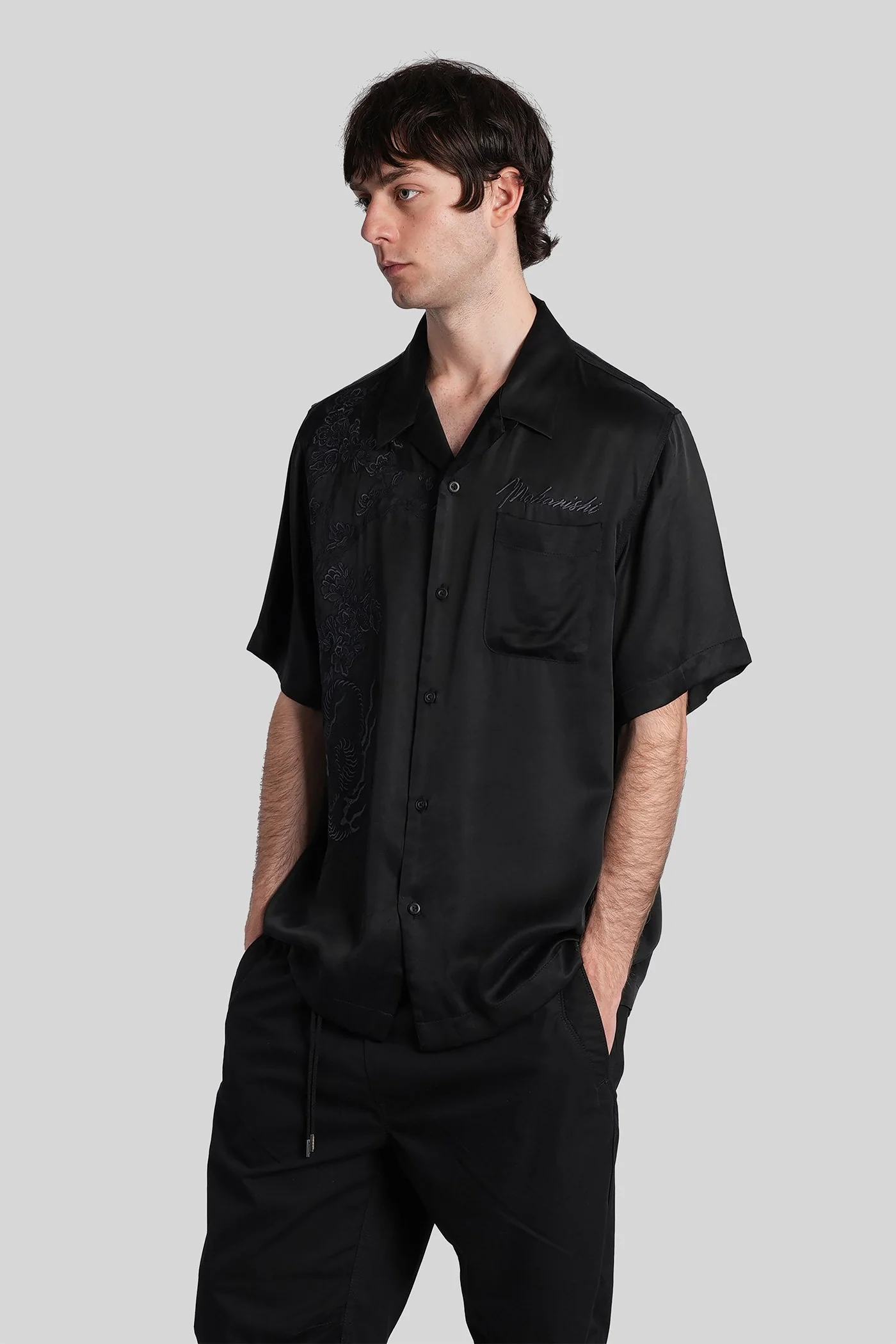 Shirt in black polyamide polyester - Image 4