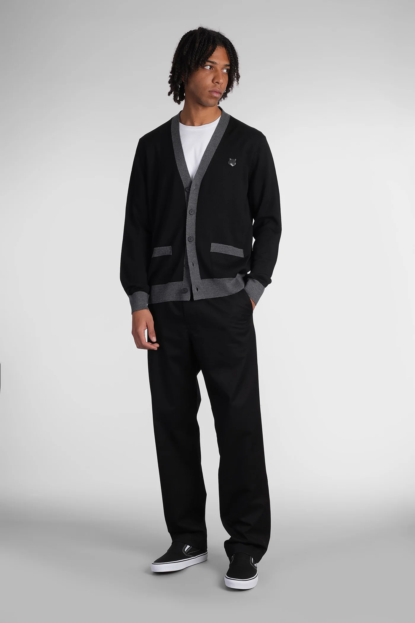 Cardigan in black wool - Image 2