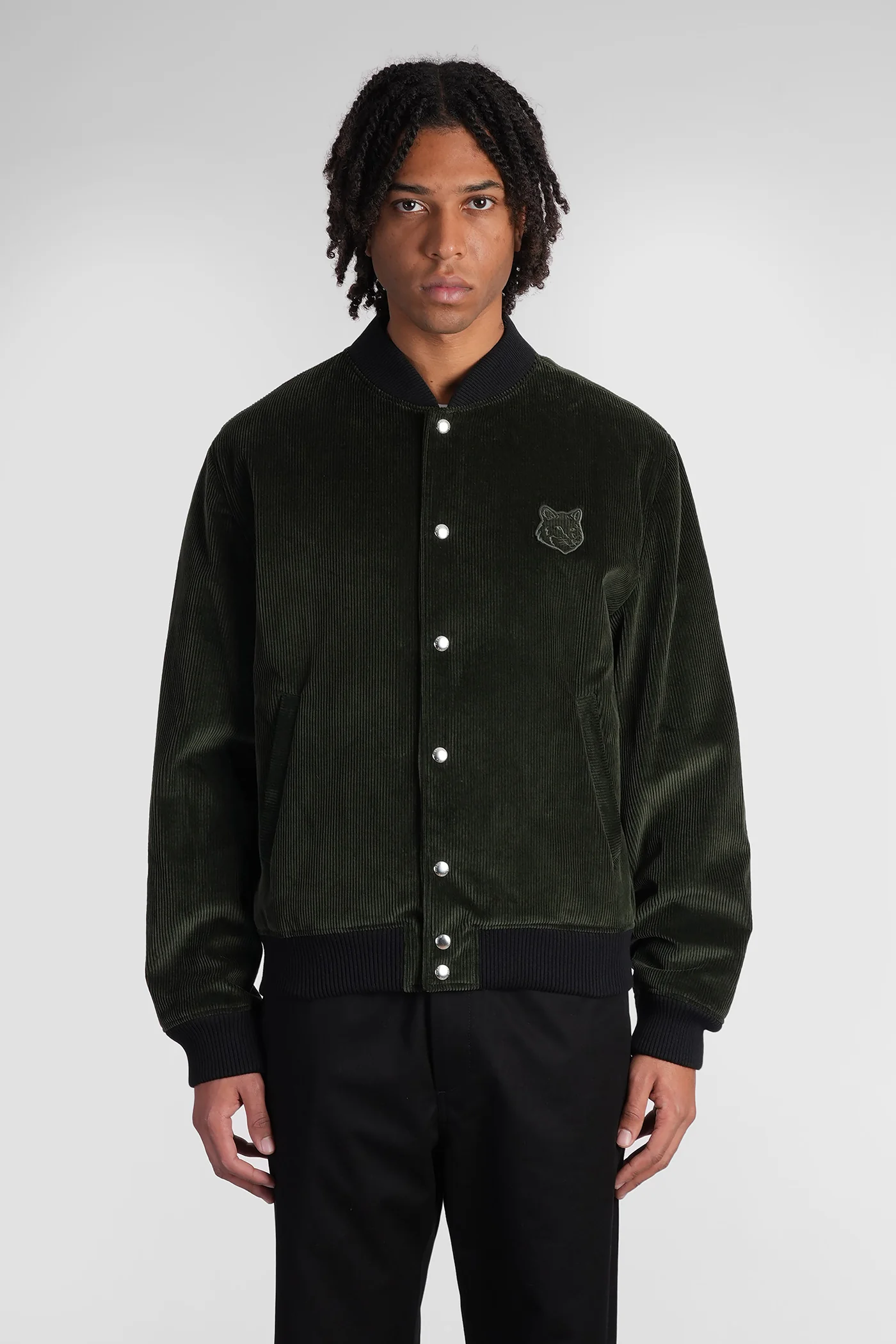 Casual jacket in green cotton