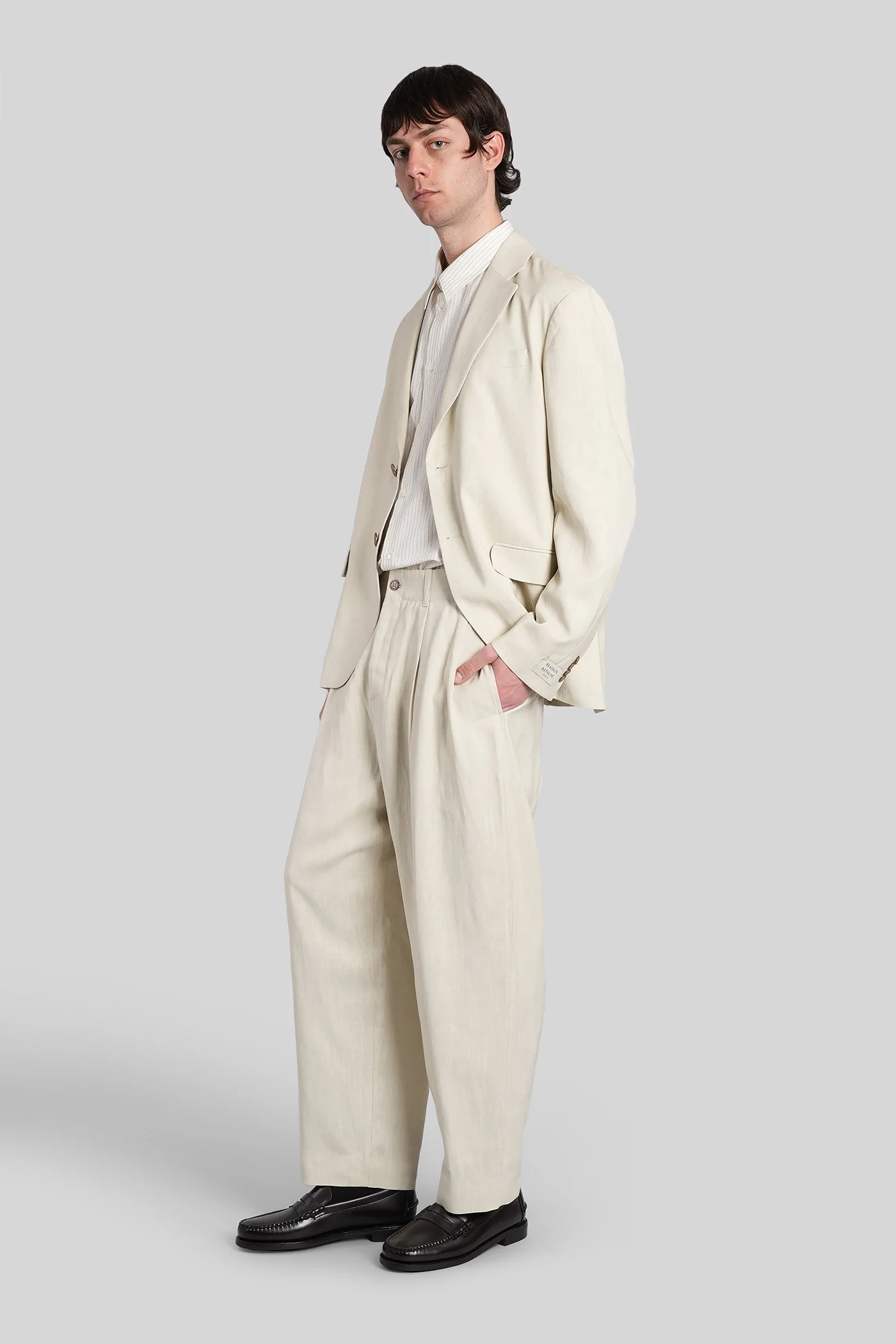 Pants in beige viscose - Image 2