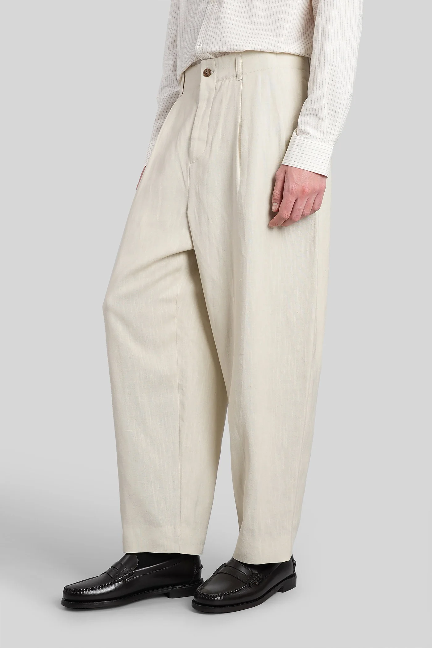 Pants in beige viscose - Image 4