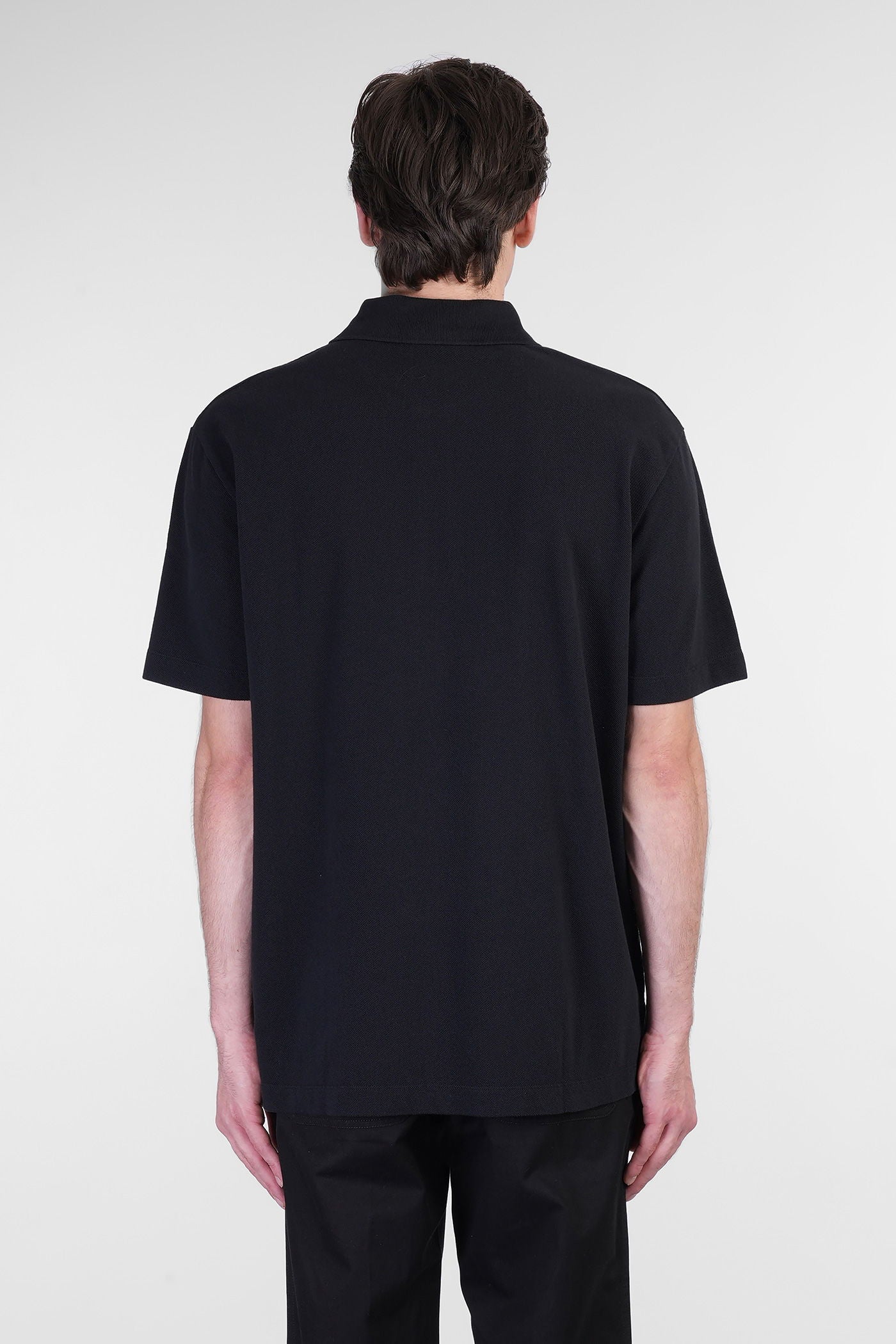 Polo in black cotton - Image 3