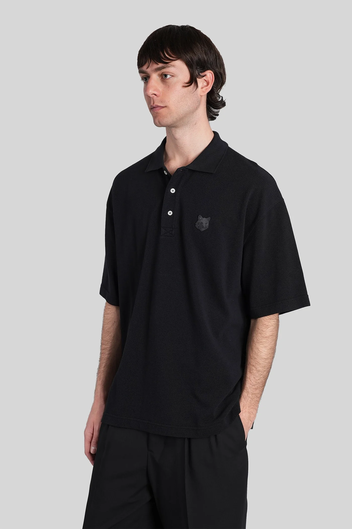 Polo in black cotton - Image 4
