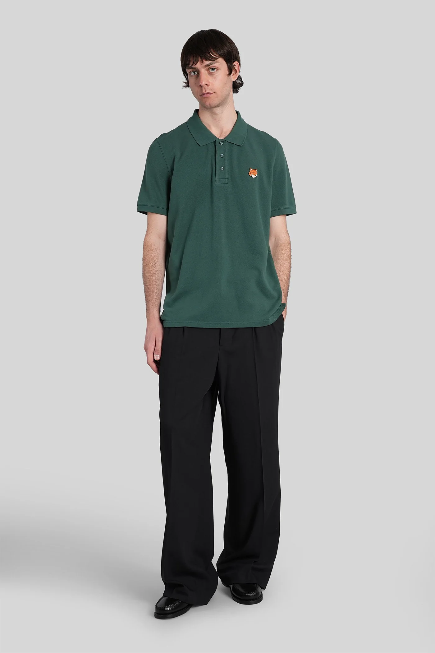Polo in green cotton - Image 2