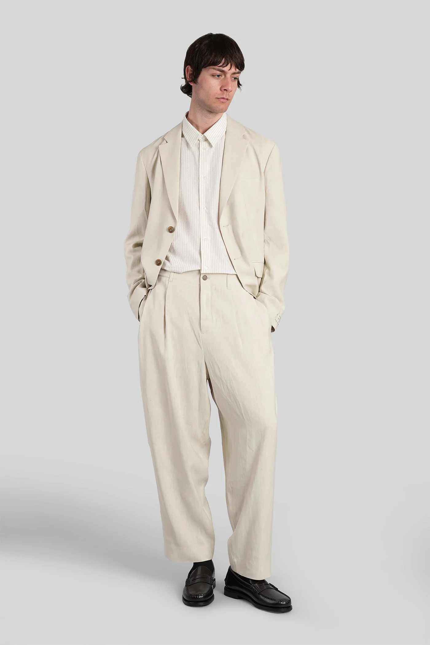 Shirt in beige cotton - Image 2