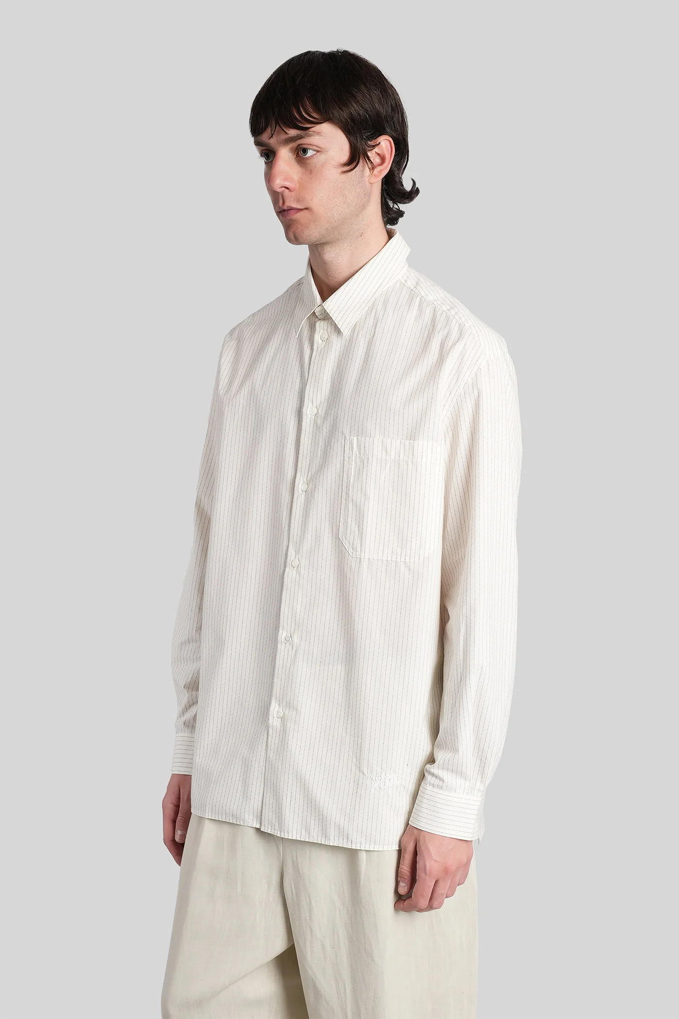 Shirt in beige cotton - Image 4