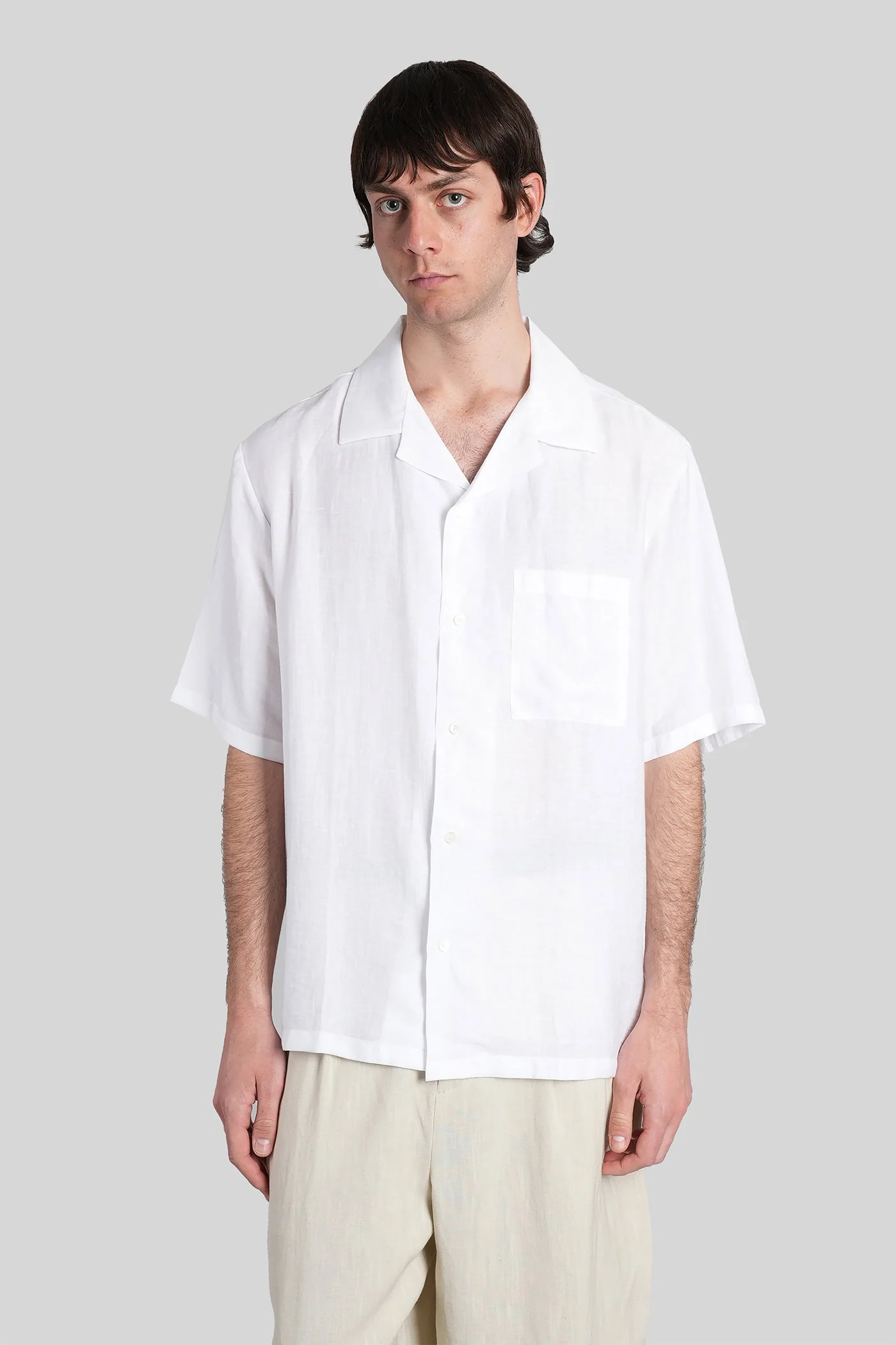 Shirt in white linen