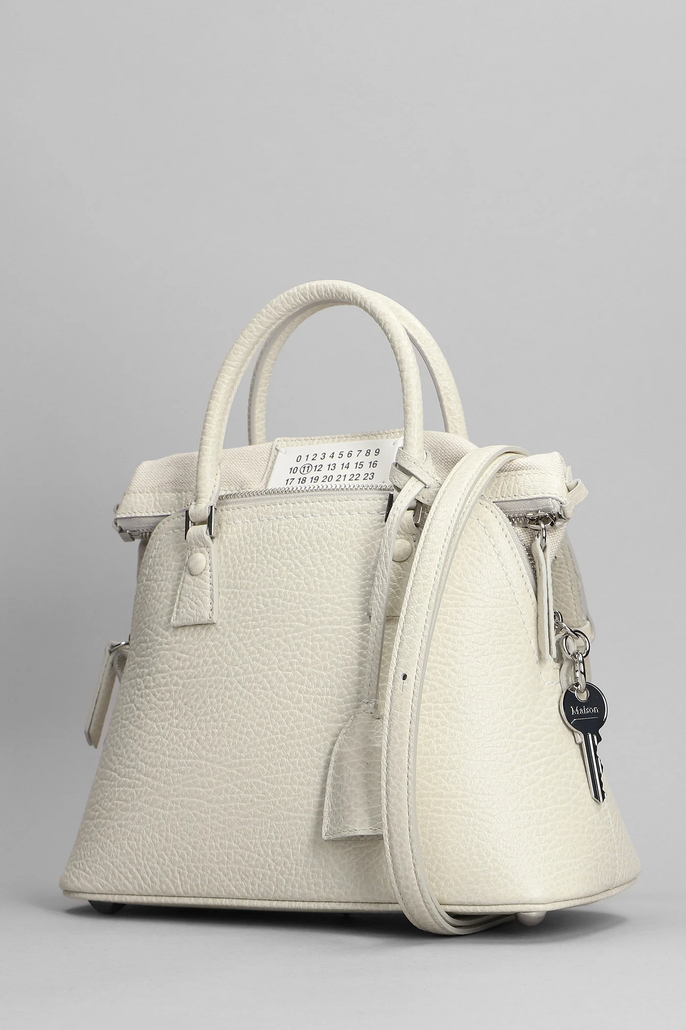 Hand bag in white leather - Image 3