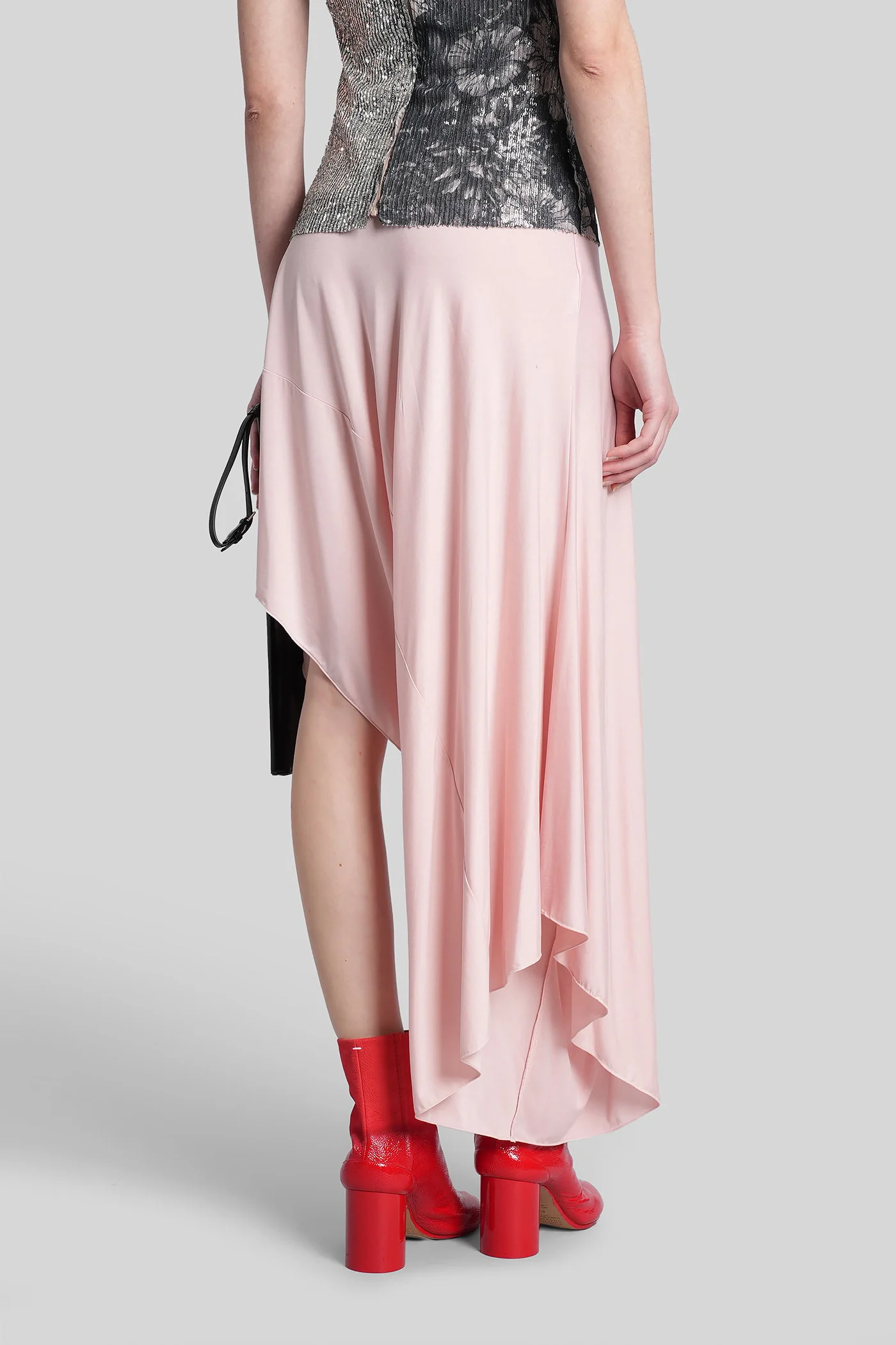 Skirt in rose-pink polyamide polyester - Image 3