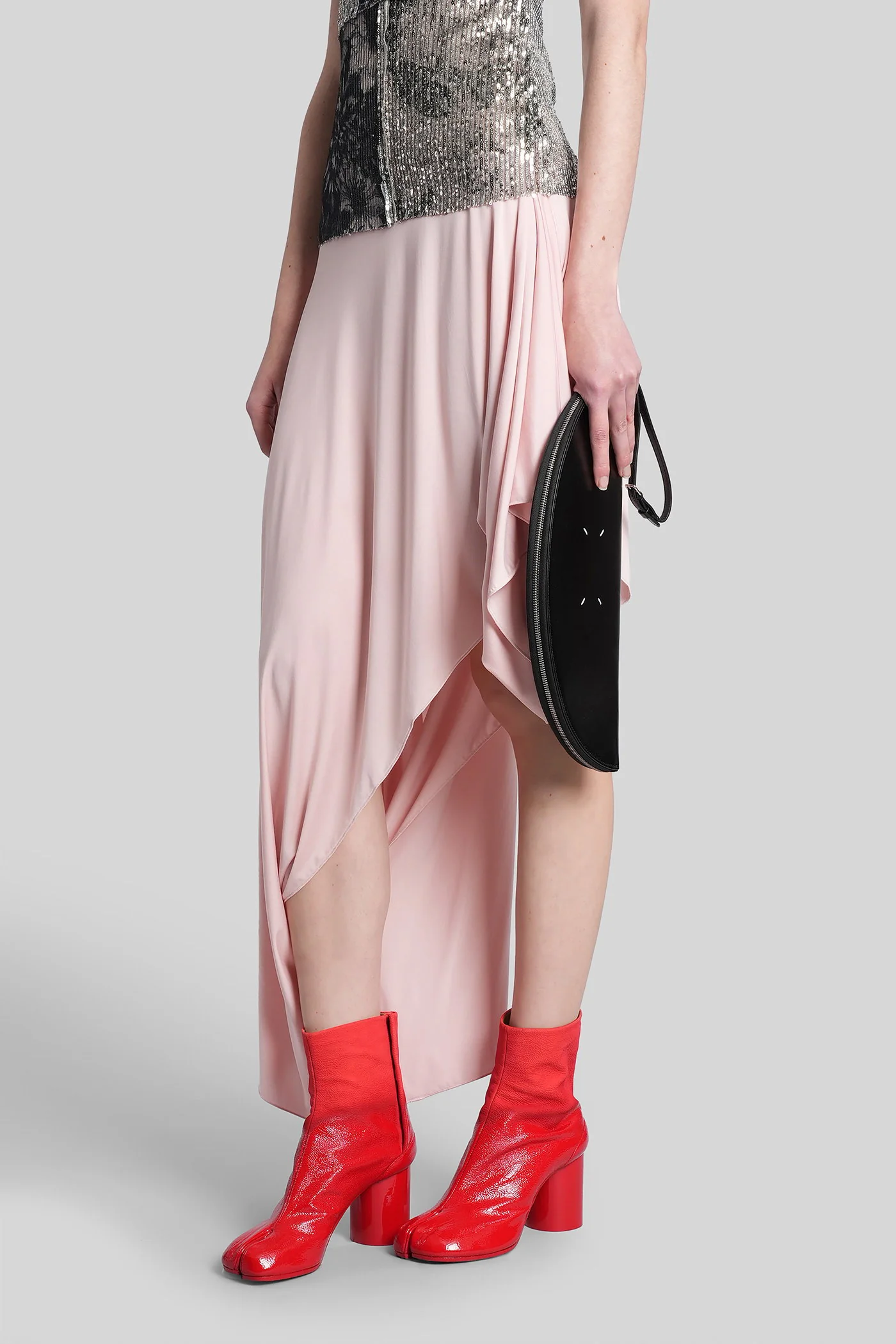 Skirt in rose-pink polyamide polyester - Image 4