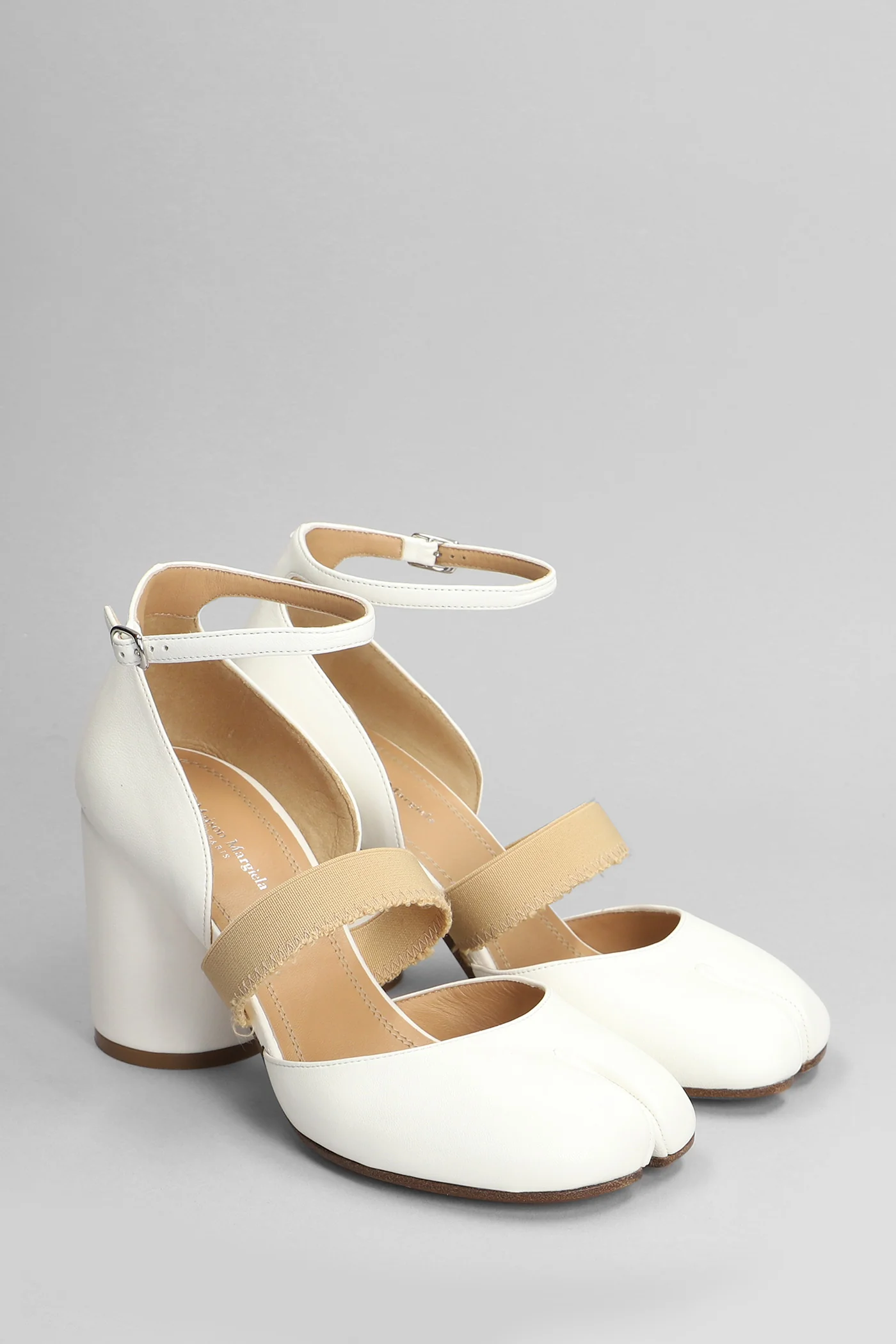 Tabi Pumps in white leather - Image 2