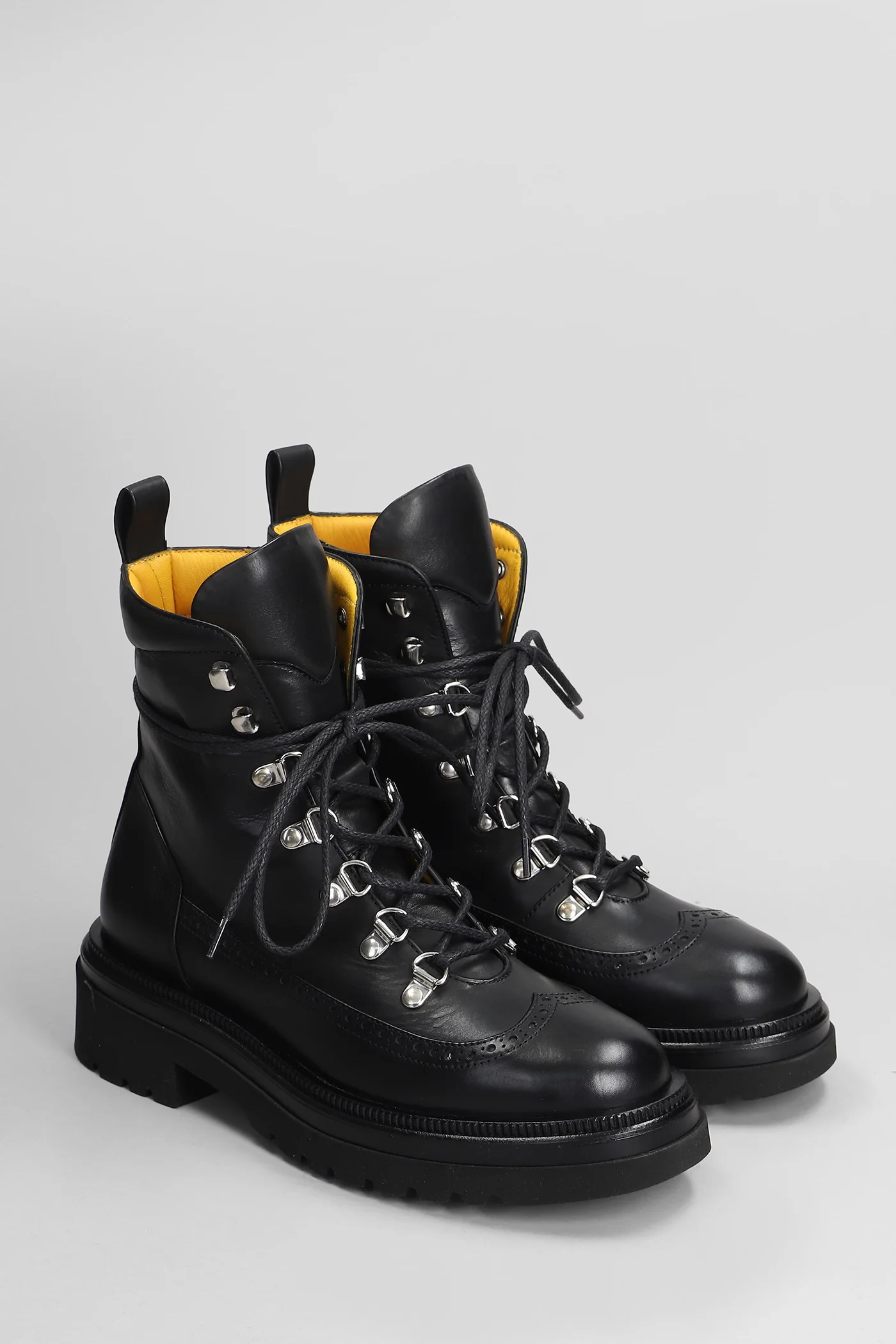 Combat boots in black leather - Image 2
