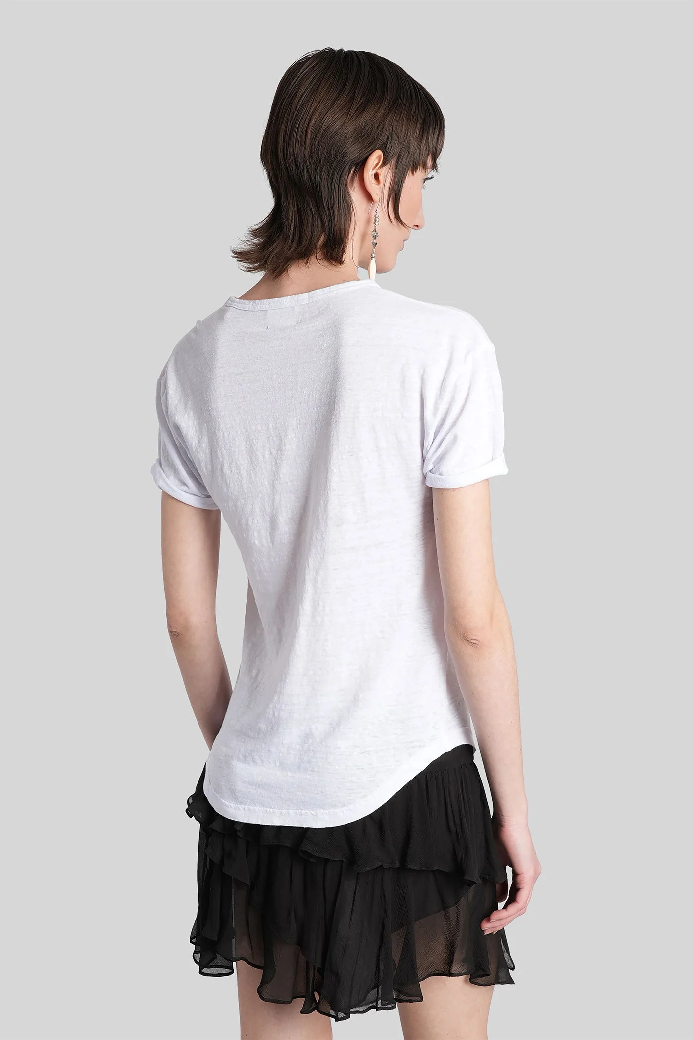 Koldia T-Shirt in white linen - Image 3