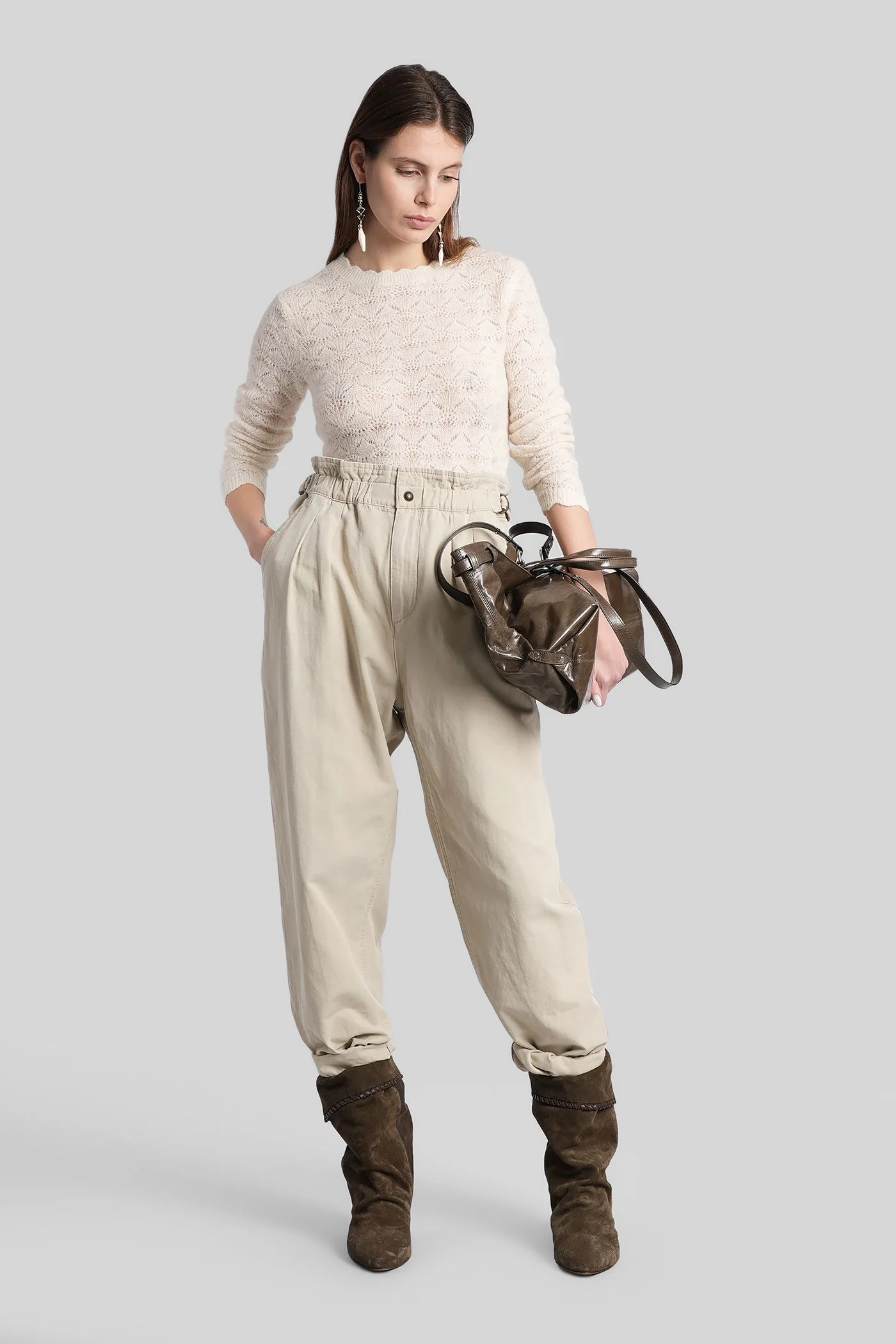 Leonette Knitwear in beige wool - Image 2