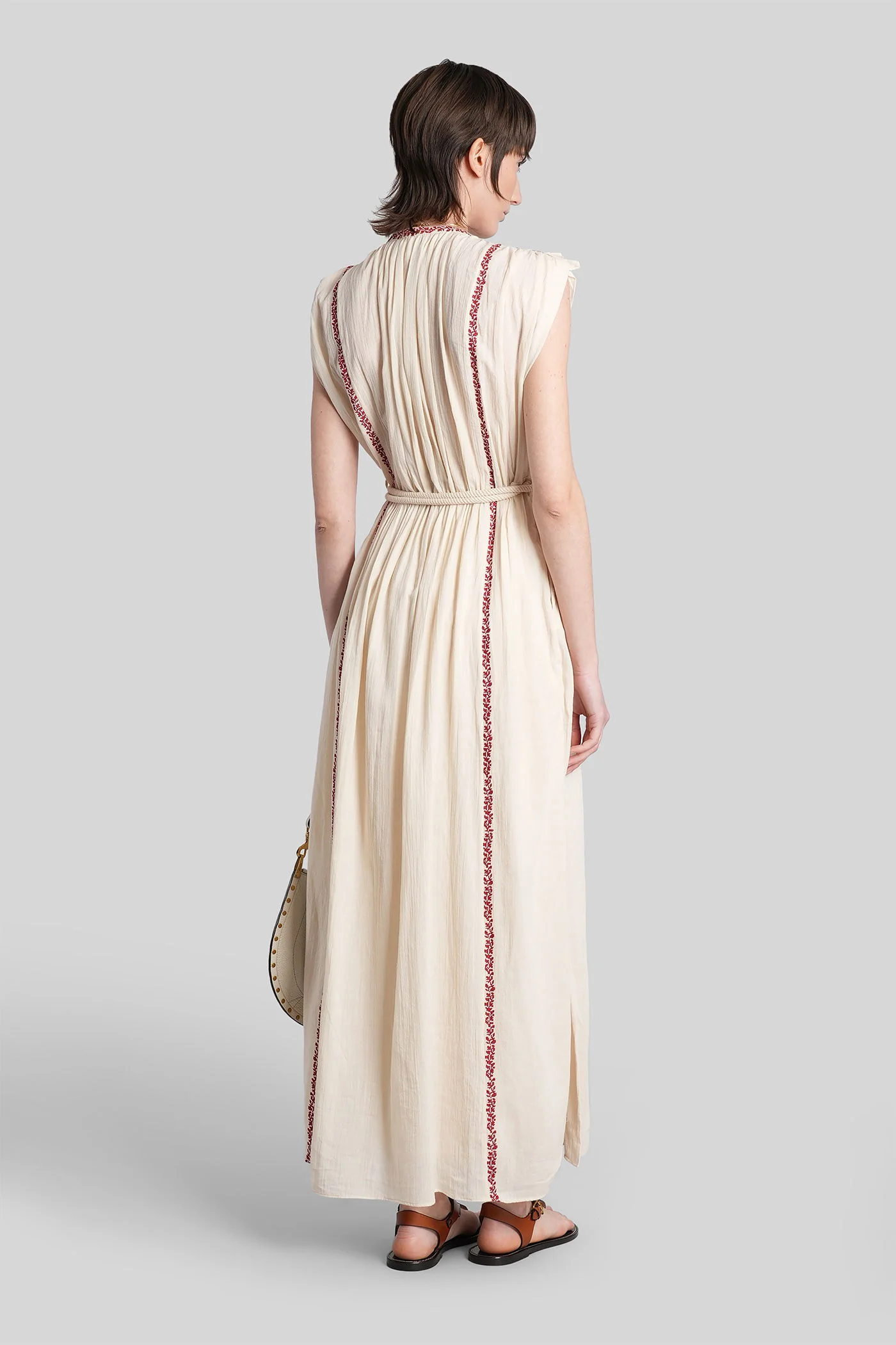 Liviane Long dress in beige cotton - Image 3