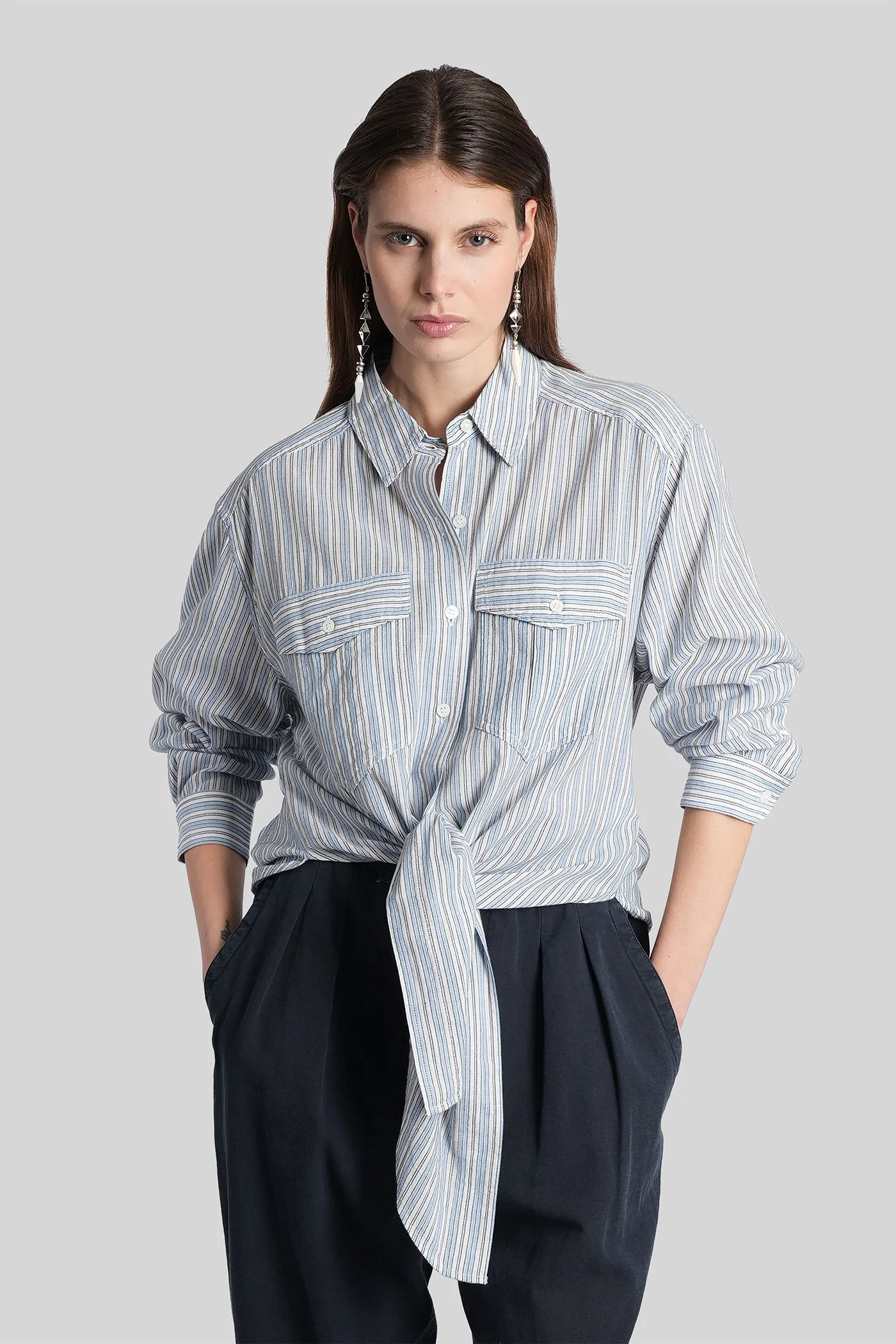 Nath Shirt in blue cotton