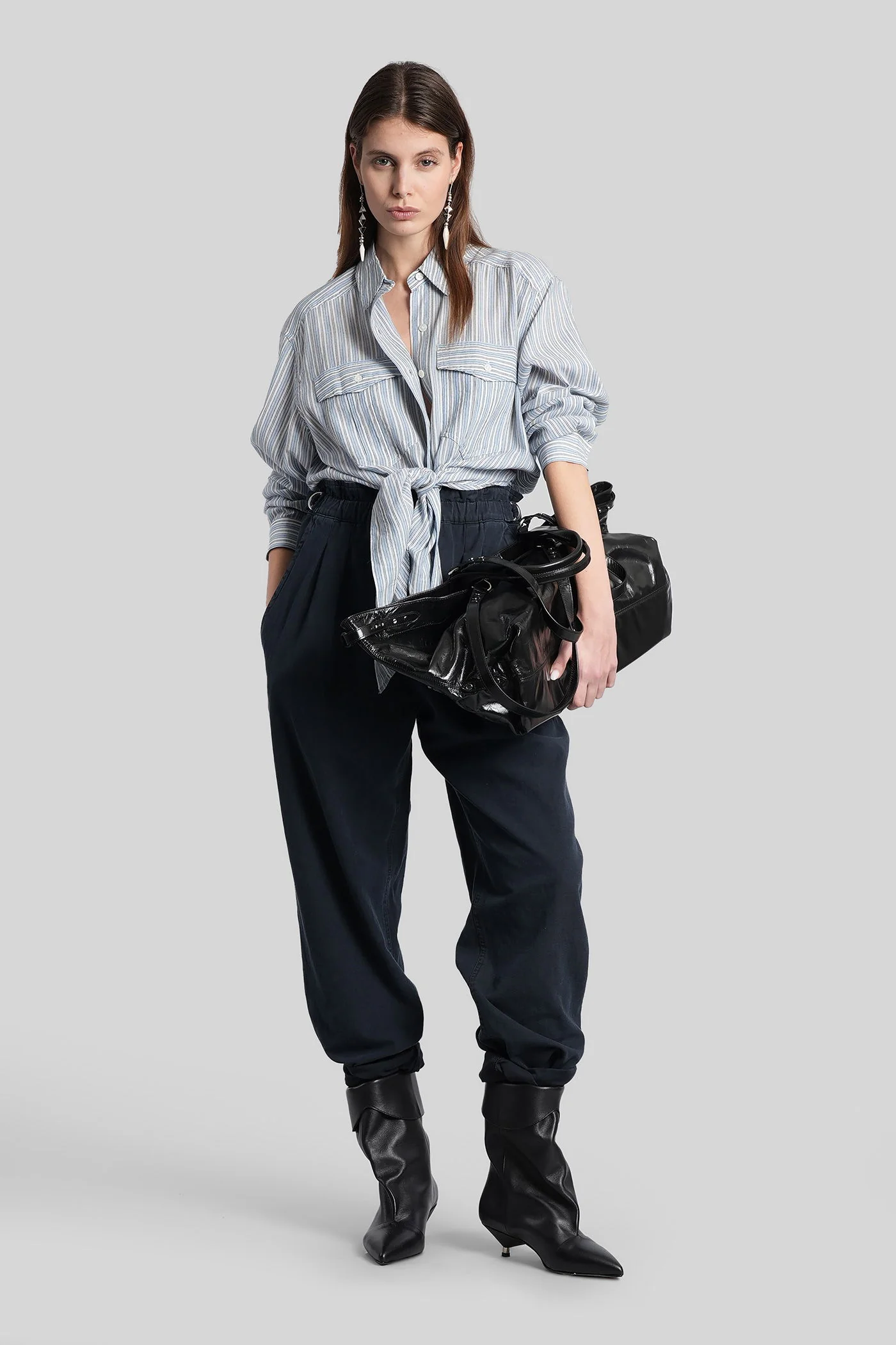 Nath Shirt in blue cotton - Image 2