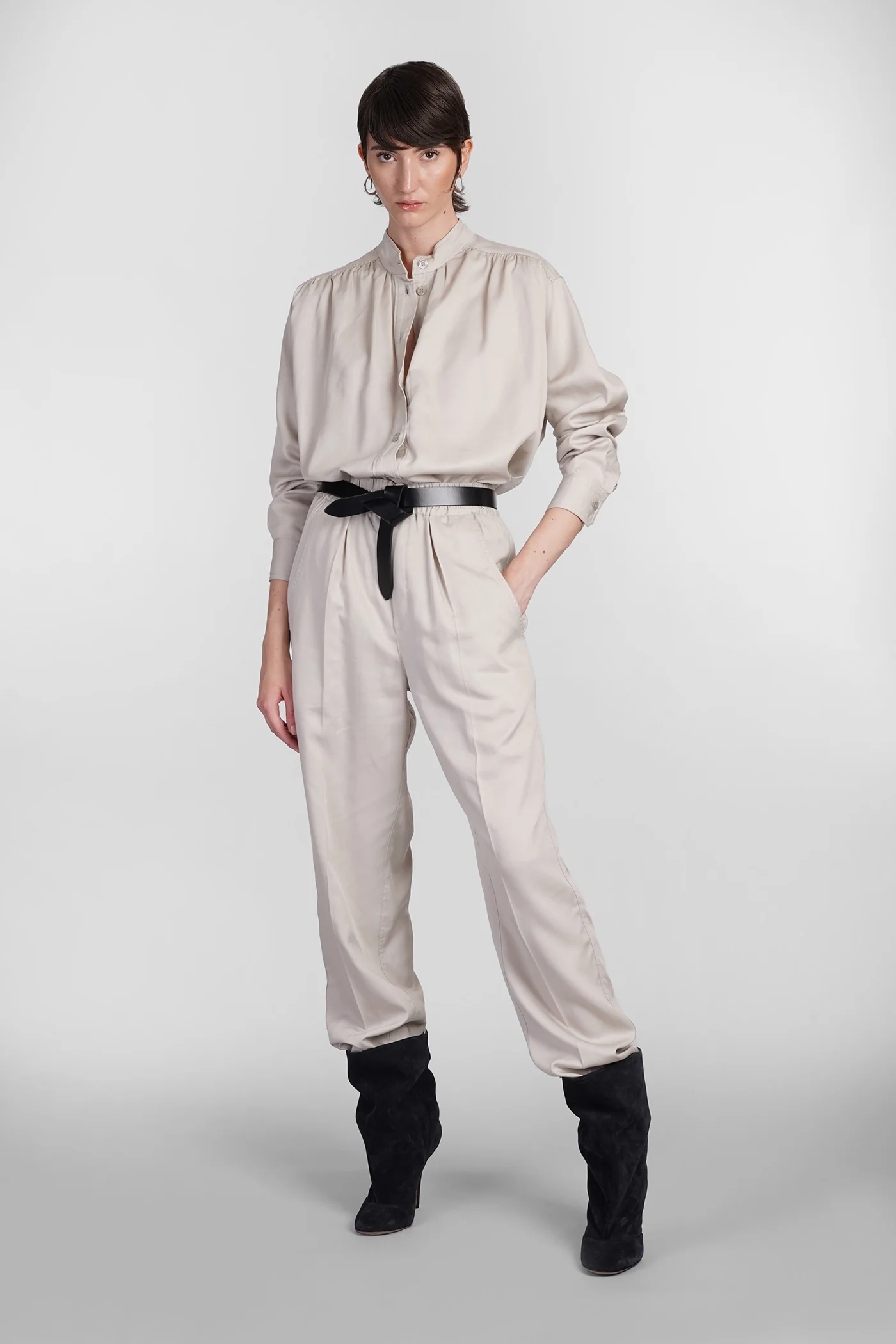 Violeta Shirt in beige wool and polyester - Image 2