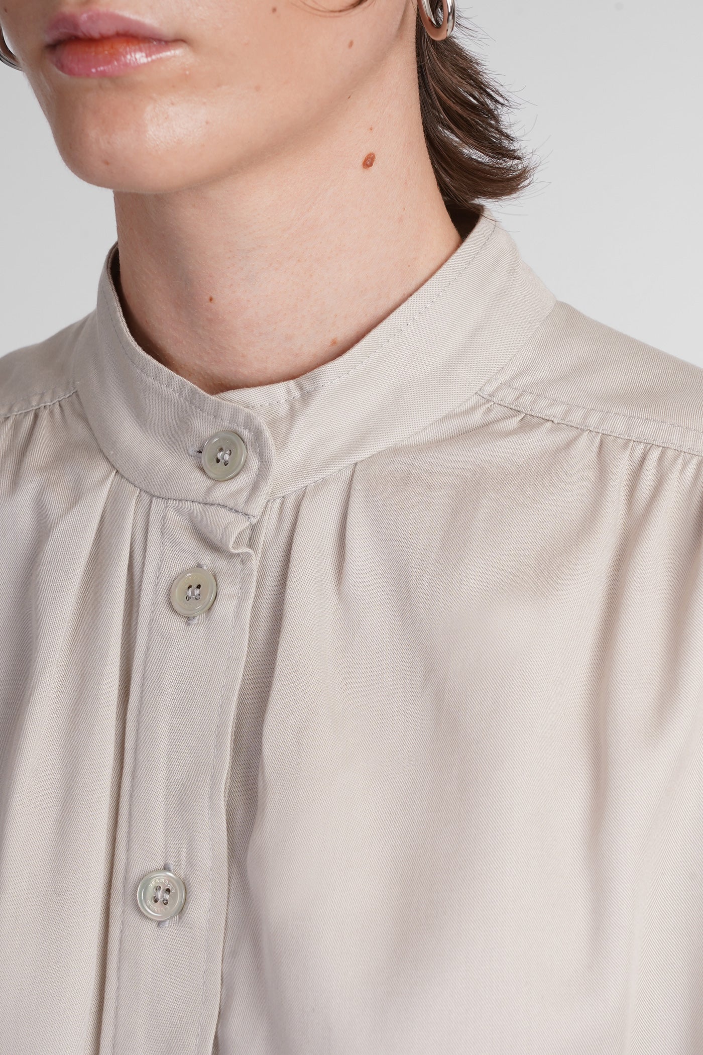Violeta Shirt in beige wool and polyester - Image 5