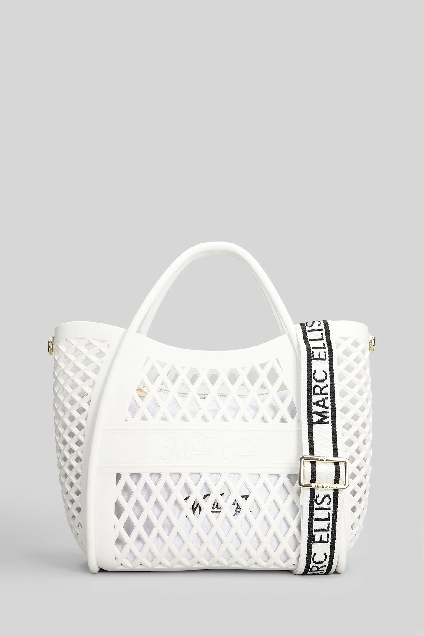 Flat Basket S Tote in white Polyuretan