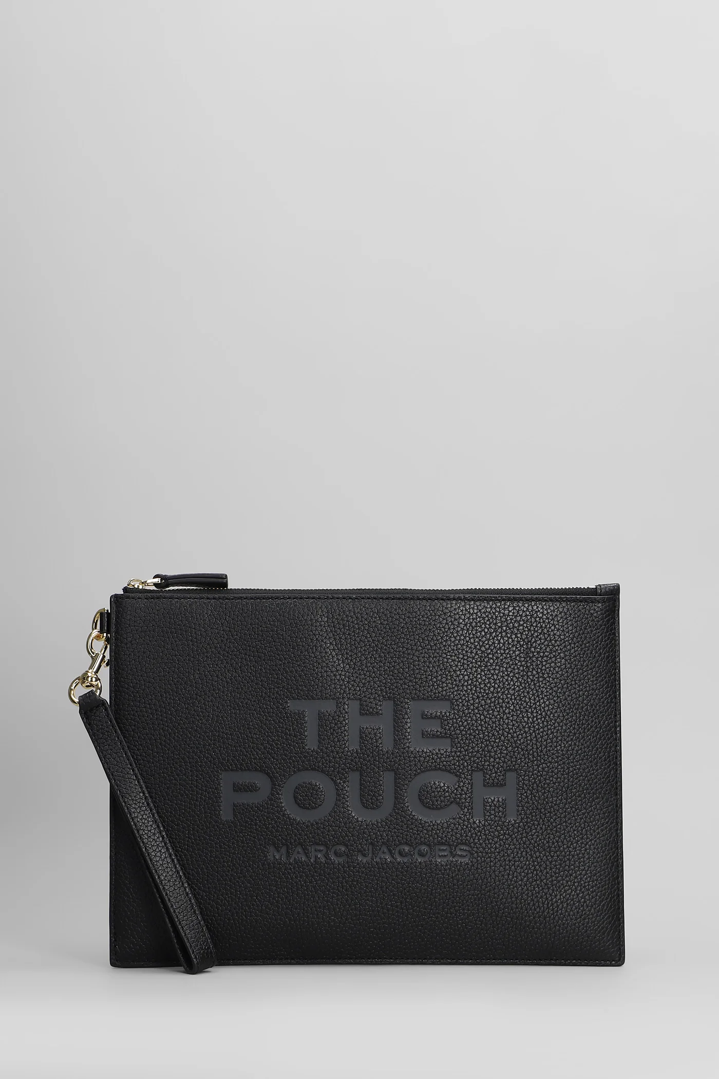 The large pouch Clutch in black leather