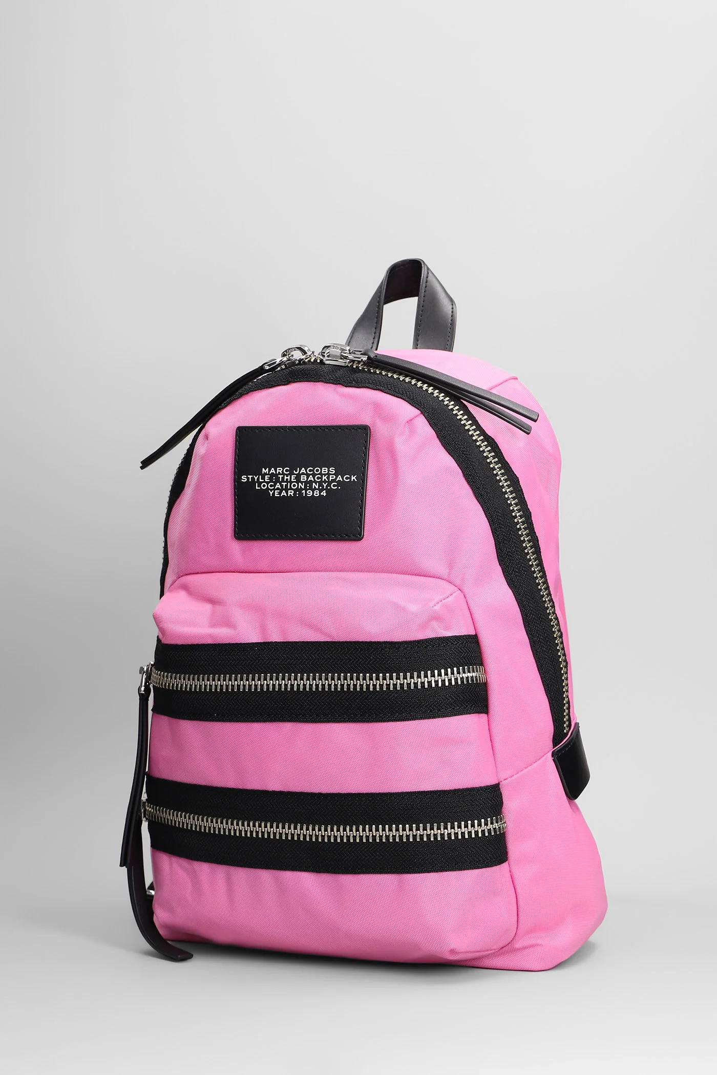 The medium backpack Backpack in rose-pink nylon - Image 2