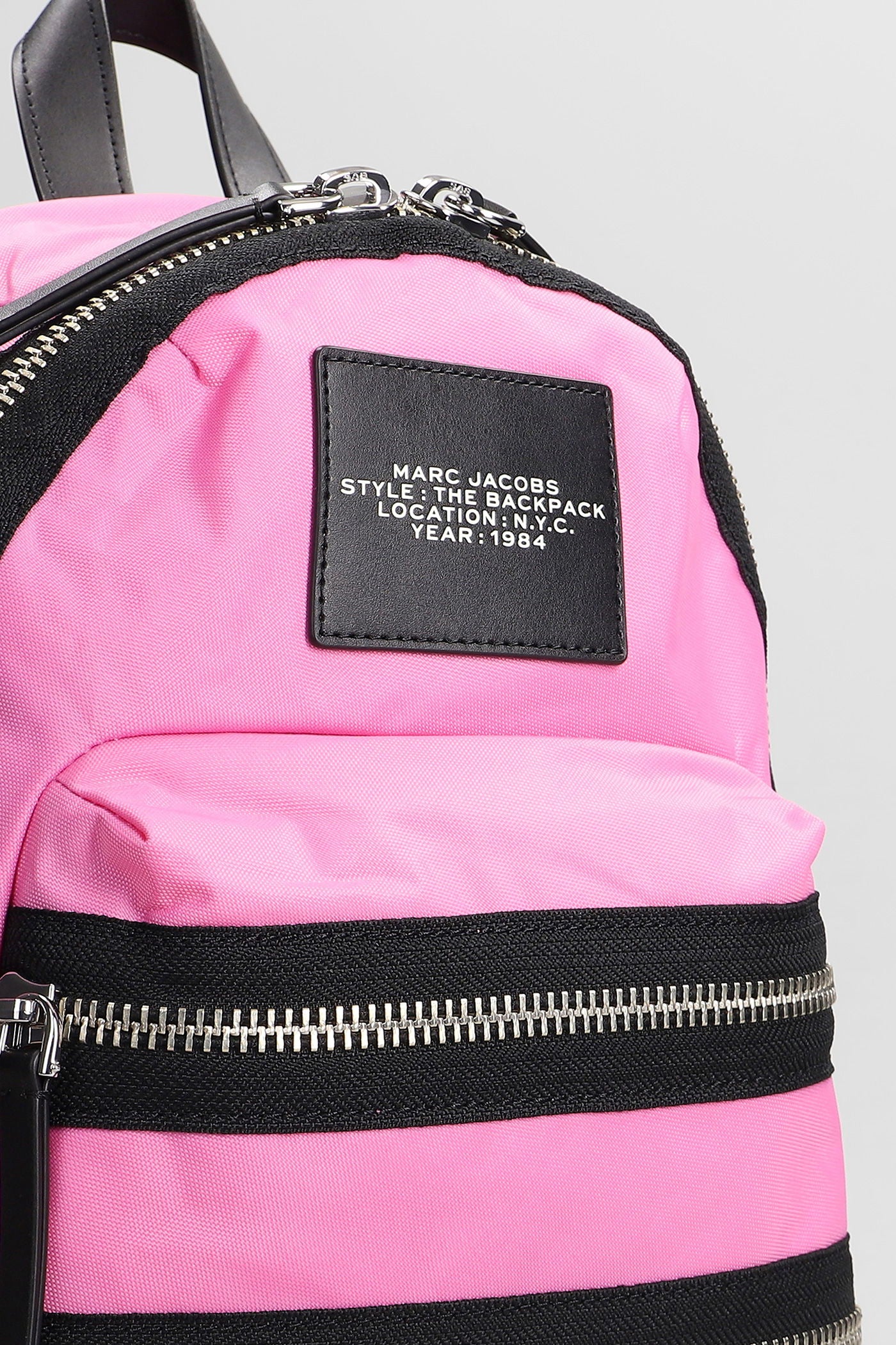 The medium backpack Backpack in rose-pink nylon - Image 4